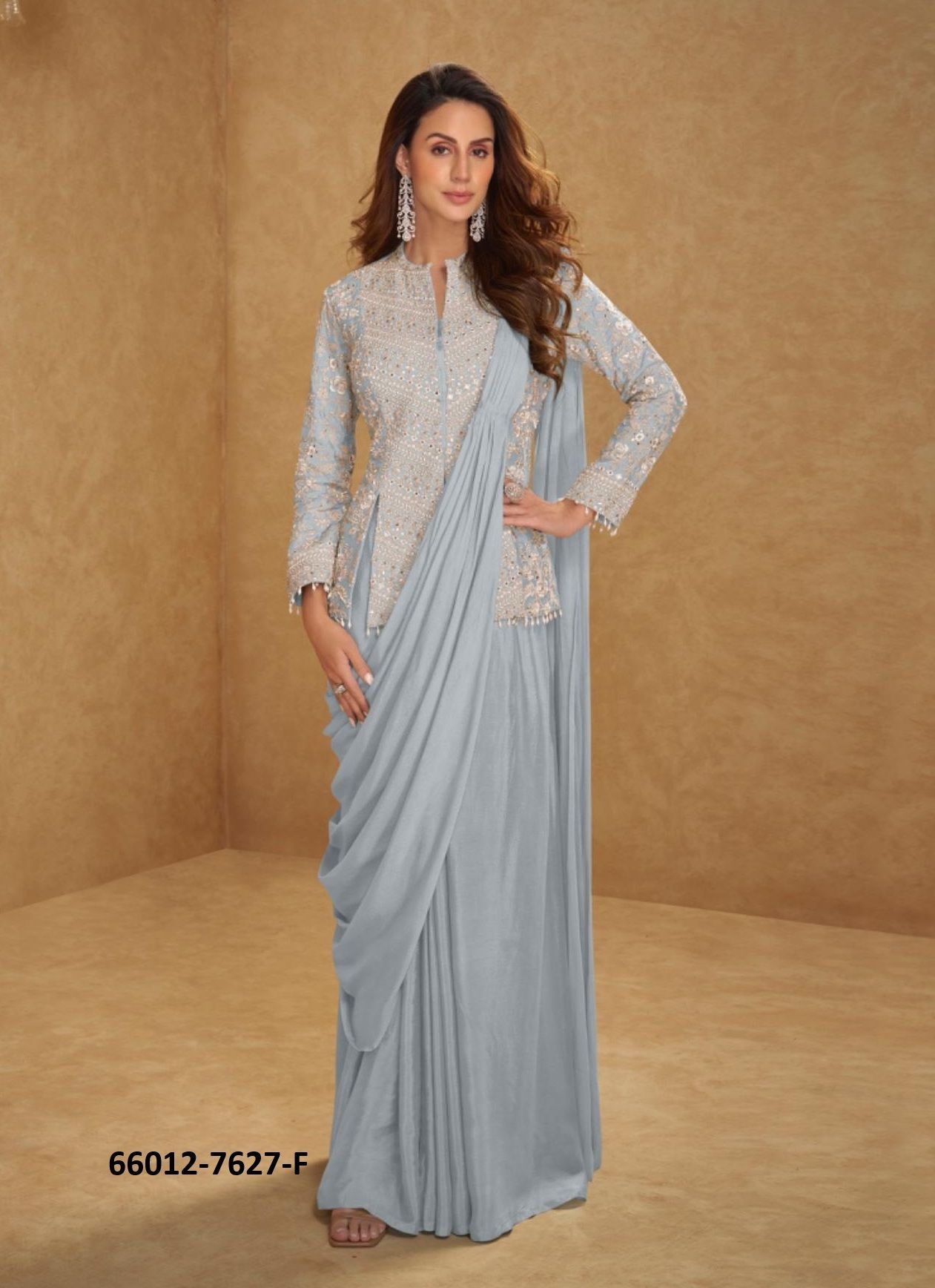 MIRZA NEW COLORS - Catalog # 66012 (Set of 4 Indo-Western Outfits) MIRZA NEW COLORS - Catalog # 66012 (Set of 4 Indo-Western Outfits)