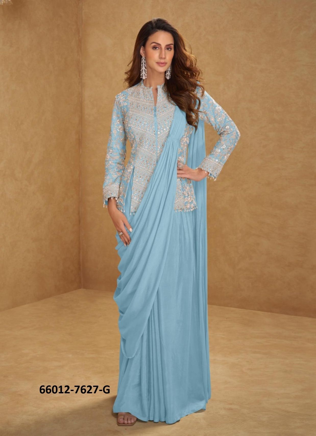 MIRZA NEW COLORS - Catalog # 66012 (Set of 4 Indo-Western Outfits) MIRZA NEW COLORS - Catalog # 66012 (Set of 4 Indo-Western Outfits)