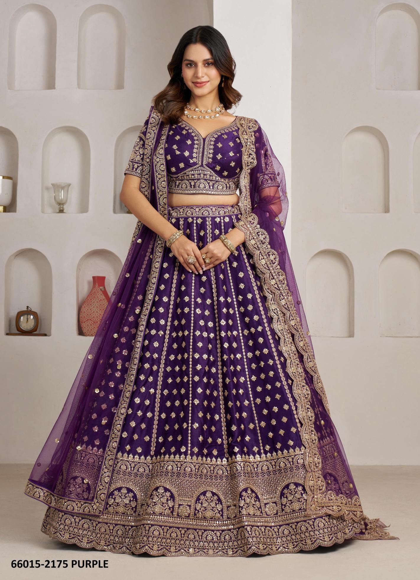 SERIES 2175 - Catalog # 66015 (Set of 3 Semi-Stitched Lehengas) SERIES 2175 - Catalog # 66015 (Set of 3 Semi-Stitched Lehengas)