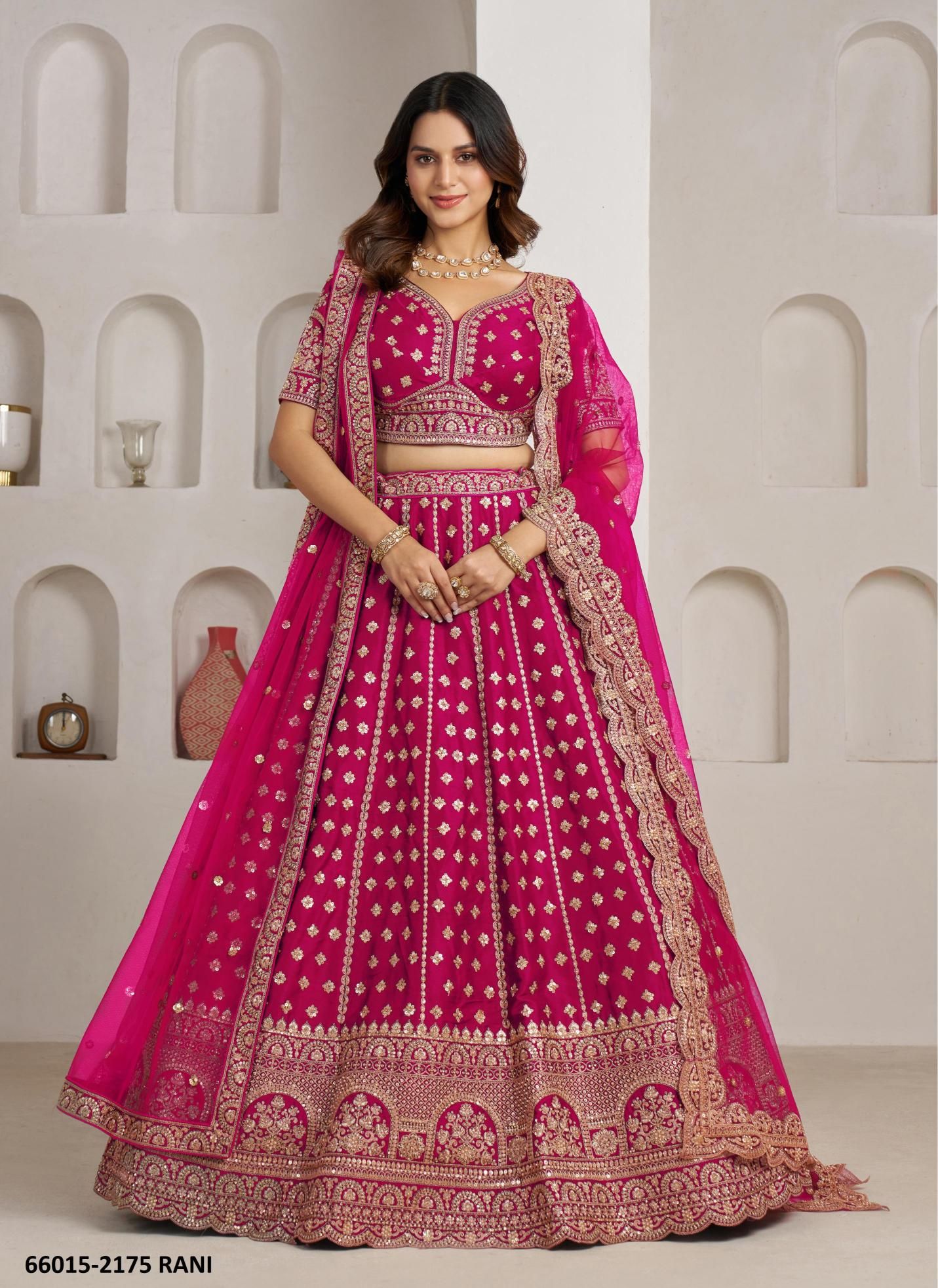 SERIES 2175 - Catalog # 66015 (Set of 3 Semi-Stitched Lehengas) SERIES 2175 - Catalog # 66015 (Set of 3 Semi-Stitched Lehengas)