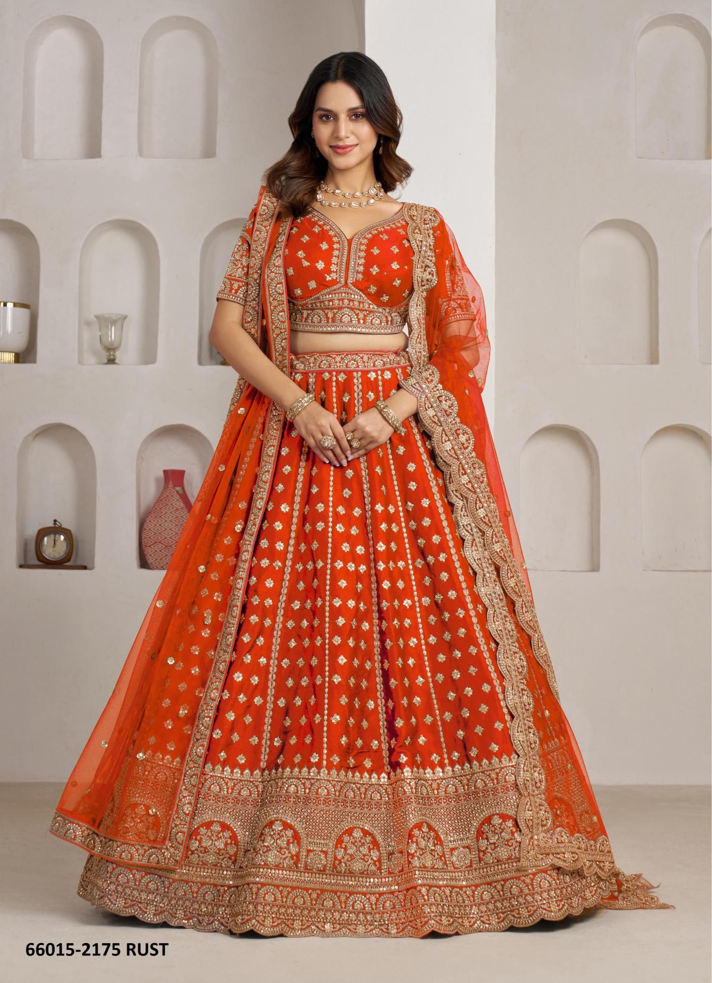 SERIES 2175 - Catalog # 66015 (Set of 3 Semi-Stitched Lehengas) SERIES 2175 - Catalog # 66015 (Set of 3 Semi-Stitched Lehengas)