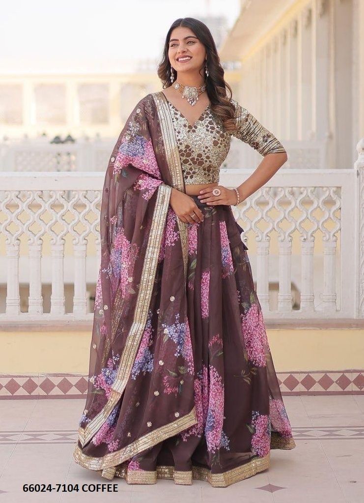 SERIES 7104 - Catalog # 66024 (Set of 2 Semi-Stitched Lehengas) SERIES 7104 - Catalog # 66024 (Set of 2 Semi-Stitched Lehengas)