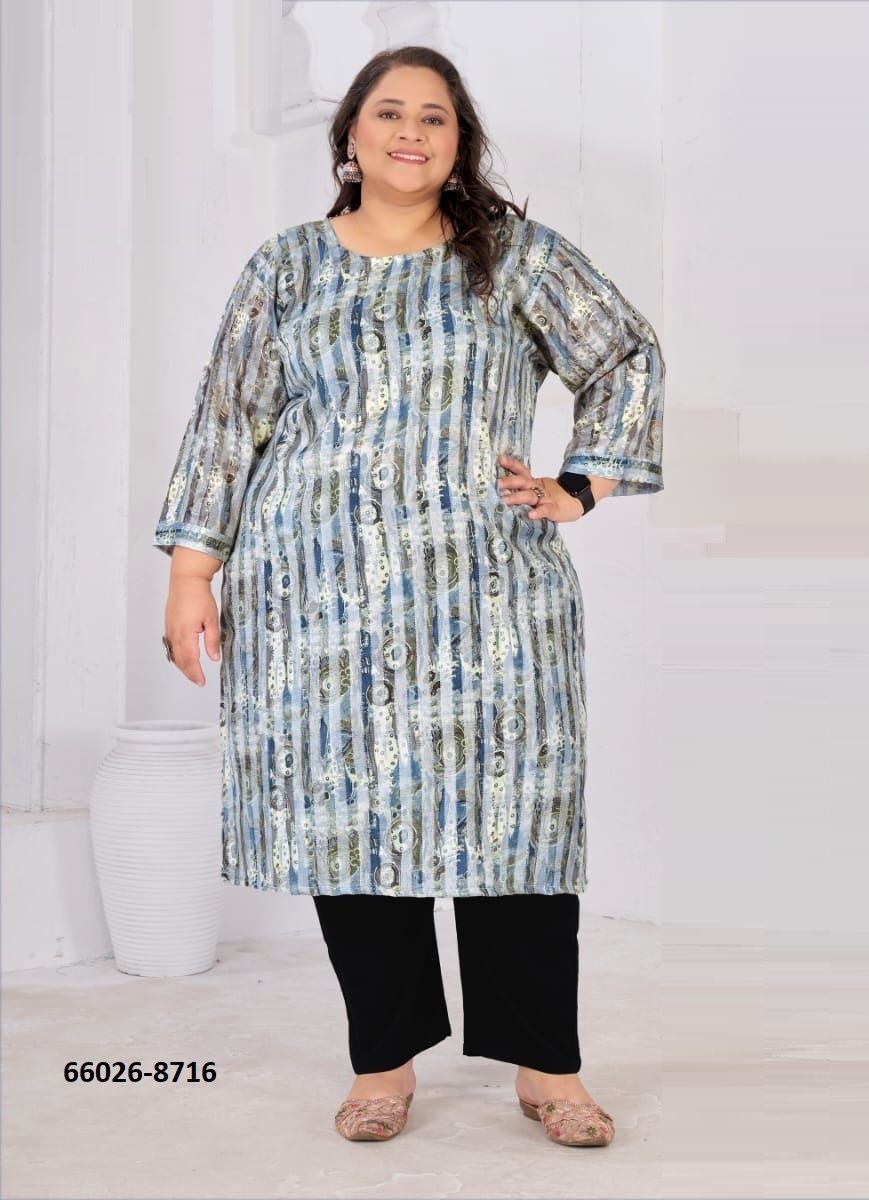 PLUS SIZE NITYA 1 - Catalog # 66026 (Set of 3 Readymade Women's Kurtis / Tops)