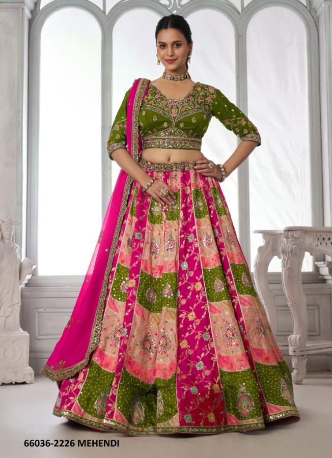 SERIES 2226 - Catalog # 66036 (Set of 2 Semi-Stitched Lehengas)