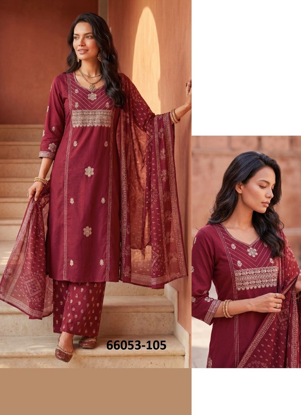 COTTON ZULFI - Catalog # 66053 (Set of 6 Readymade Salwar Suits) COTTON ZULFI - Catalog # 66053 (Set of 6 Readymade Salwar Suits)