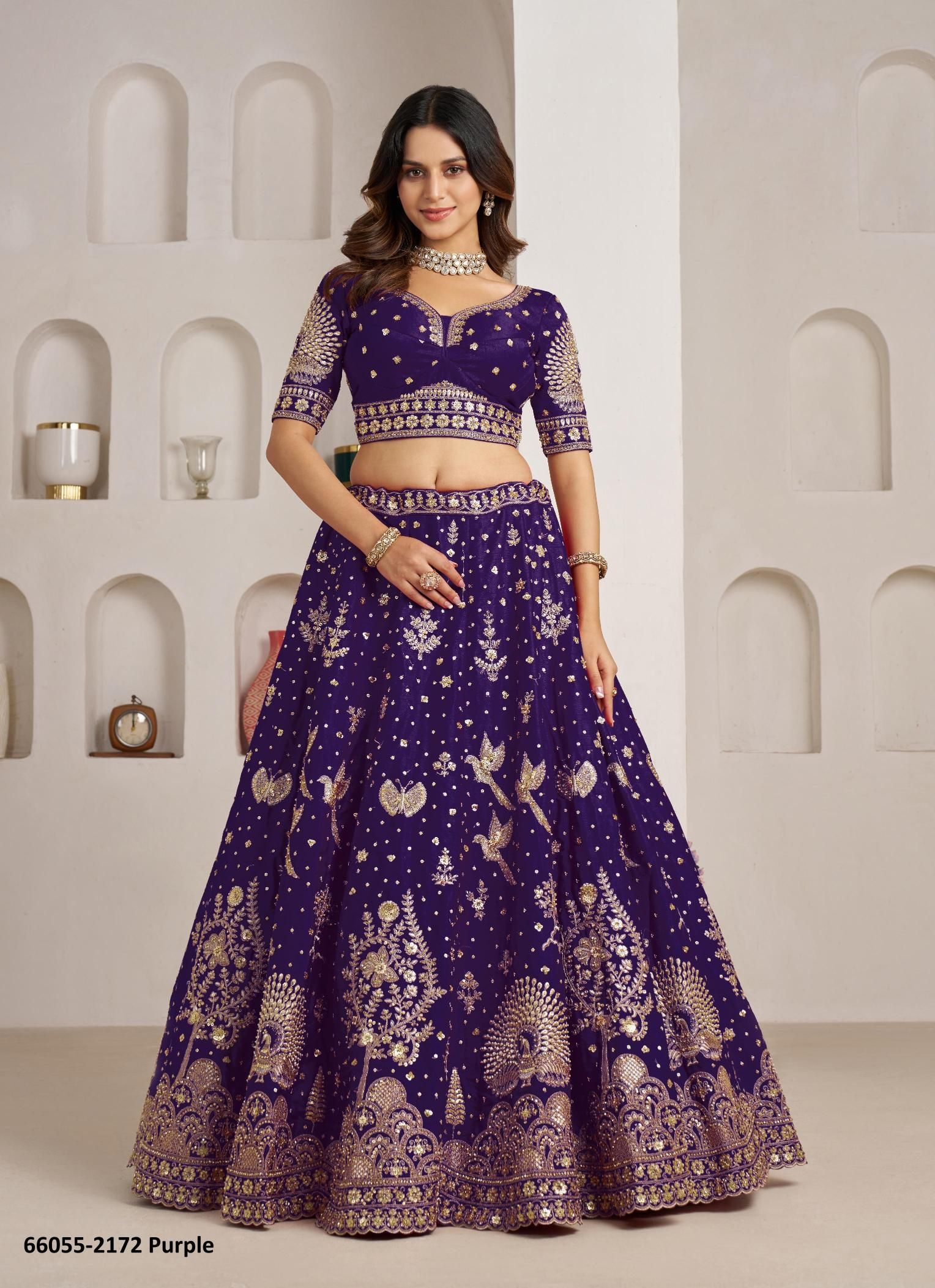 SERIES 2172 - Catalog # 66055 (Set of 2 Semi-Stitched Lehengas) SERIES 2172 - Catalog # 66055 (Set of 2 Semi-Stitched Lehengas)