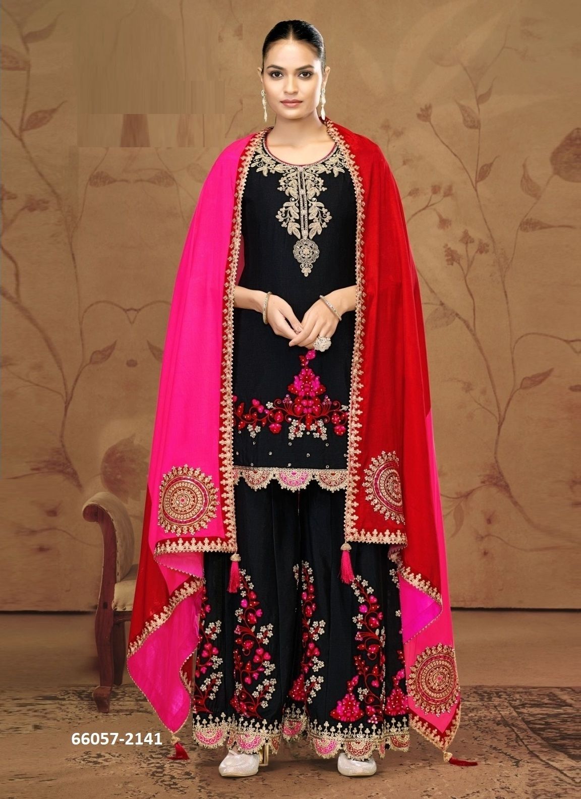 HAZARI PHOOL - Catalog # 66057 (Set of 2 Readymade Salwar Suits) HAZARI PHOOL - Catalog # 66057 (Set of 2 Readymade Salwar Suits)