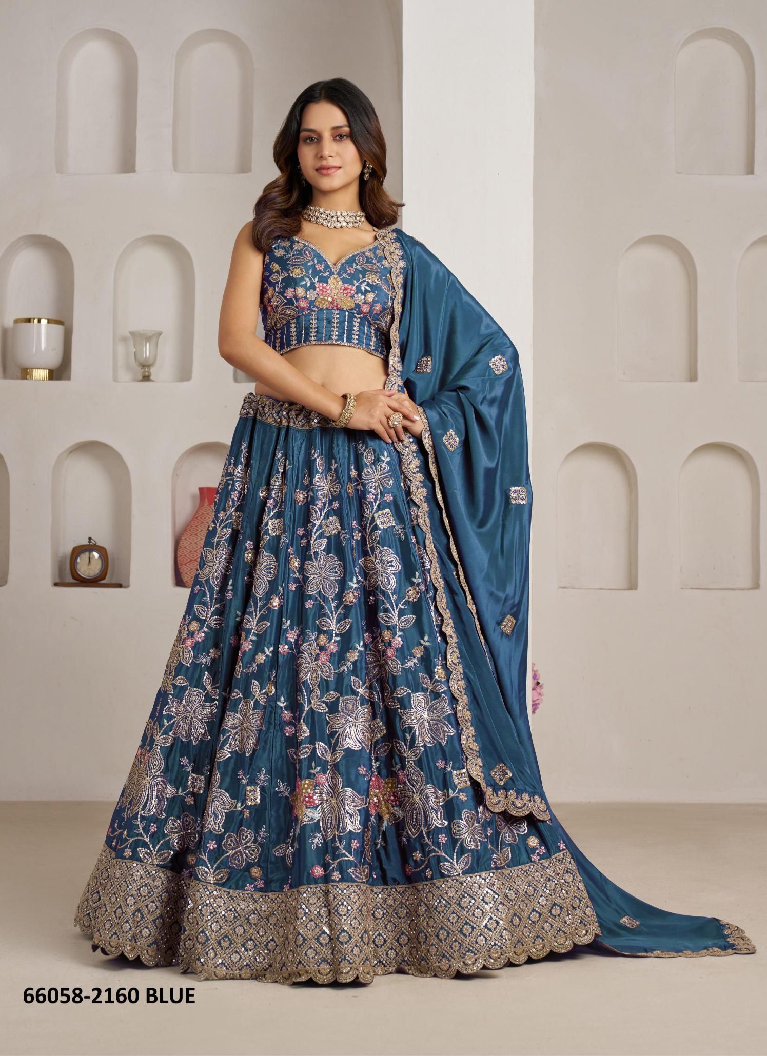 SERIES 2160 - Catalog # 66058 (Set of 4 Semi-Stitched Lehengas) SERIES 2160 - Catalog # 66058 (Set of 4 Semi-Stitched Lehengas)
