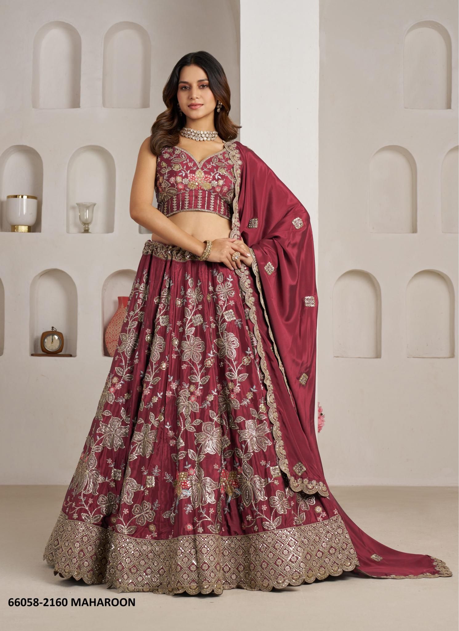 SERIES 2160 - Catalog # 66058 (Set of 4 Semi-Stitched Lehengas) SERIES 2160 - Catalog # 66058 (Set of 4 Semi-Stitched Lehengas)