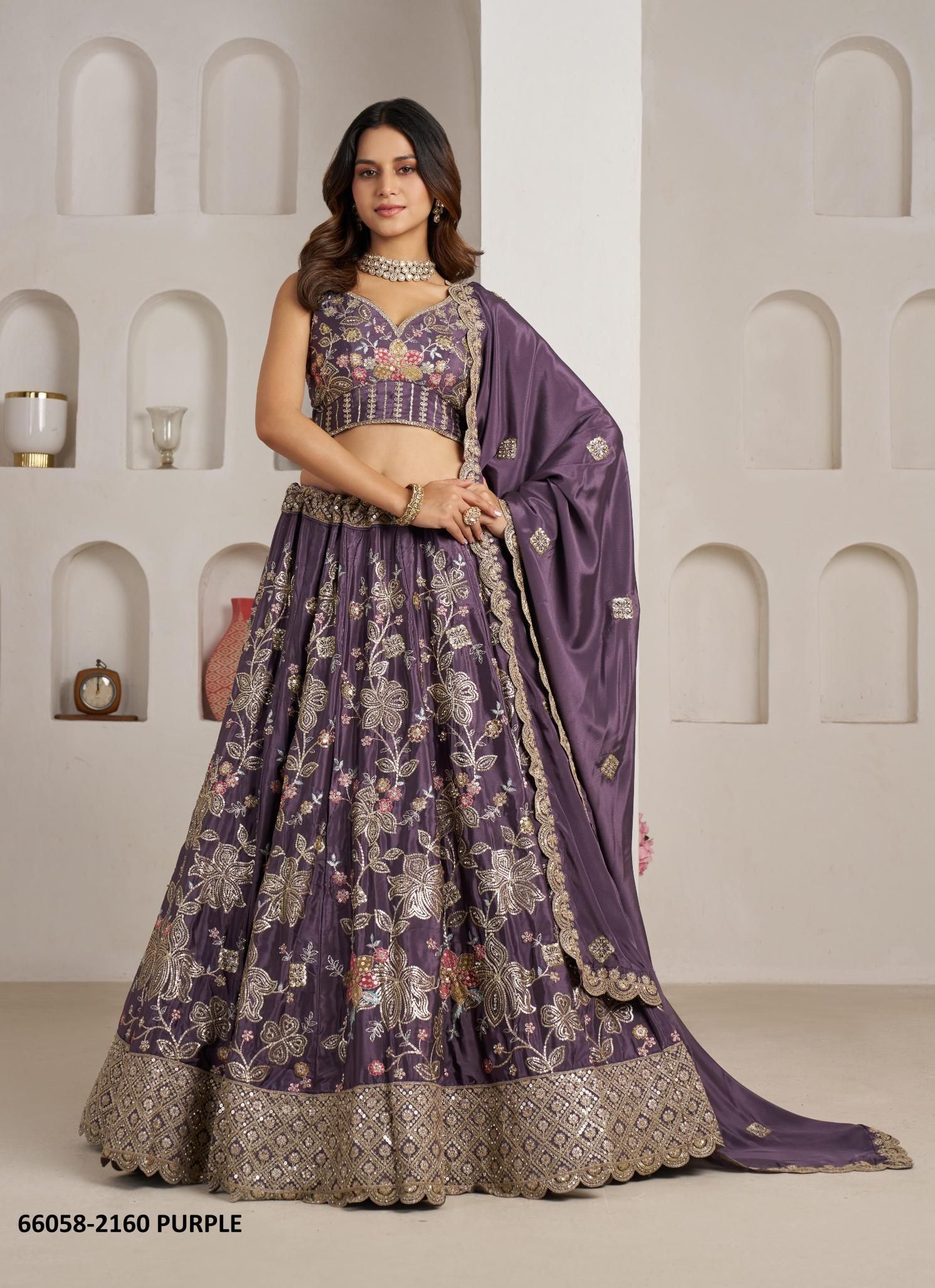 SERIES 2160 - Catalog # 66058 (Set of 4 Semi-Stitched Lehengas) SERIES 2160 - Catalog # 66058 (Set of 4 Semi-Stitched Lehengas)