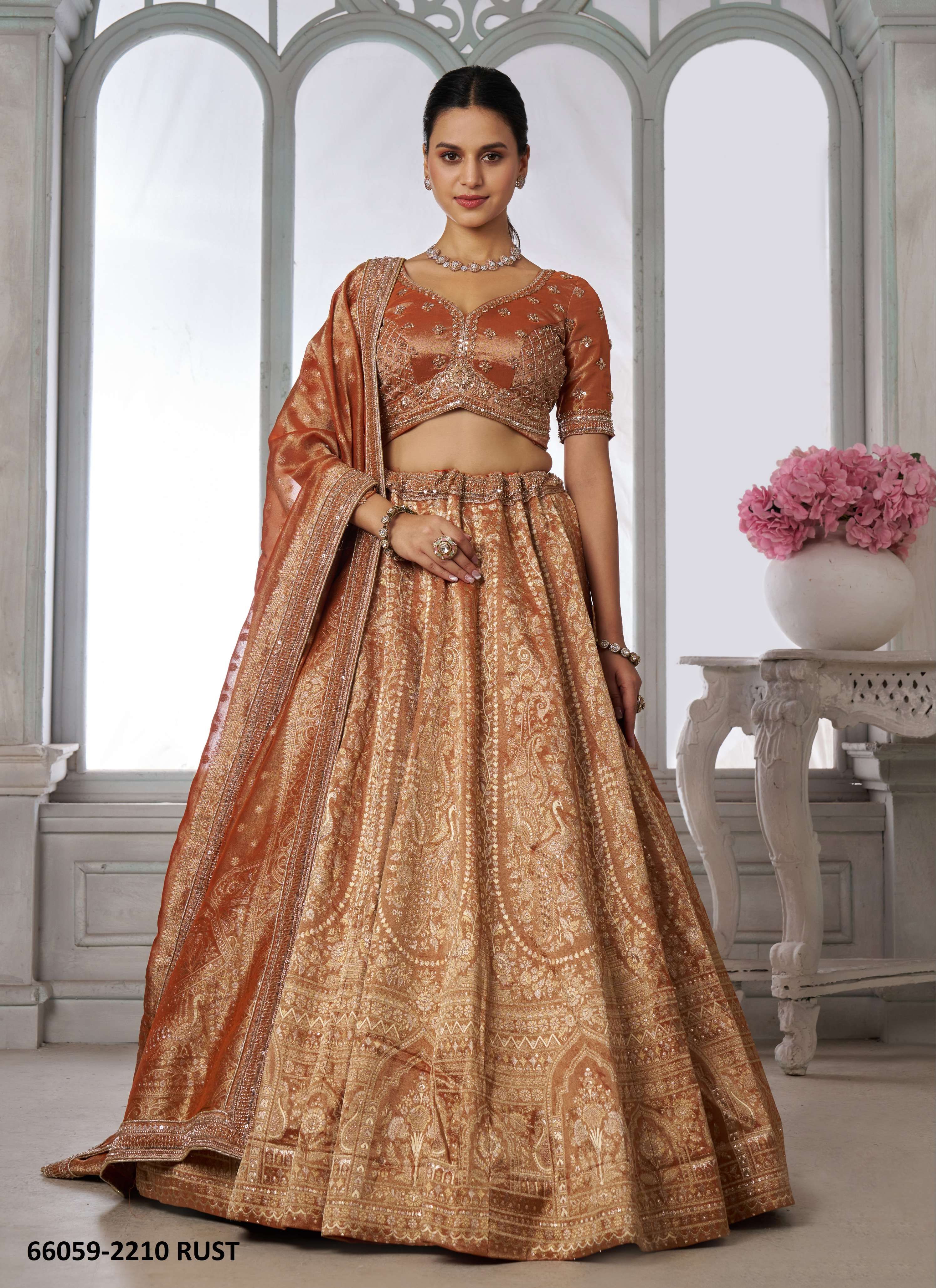 SERIES 2210 - Catalog # 66059 (Set of 2 Semi-Stitched Lehengas)