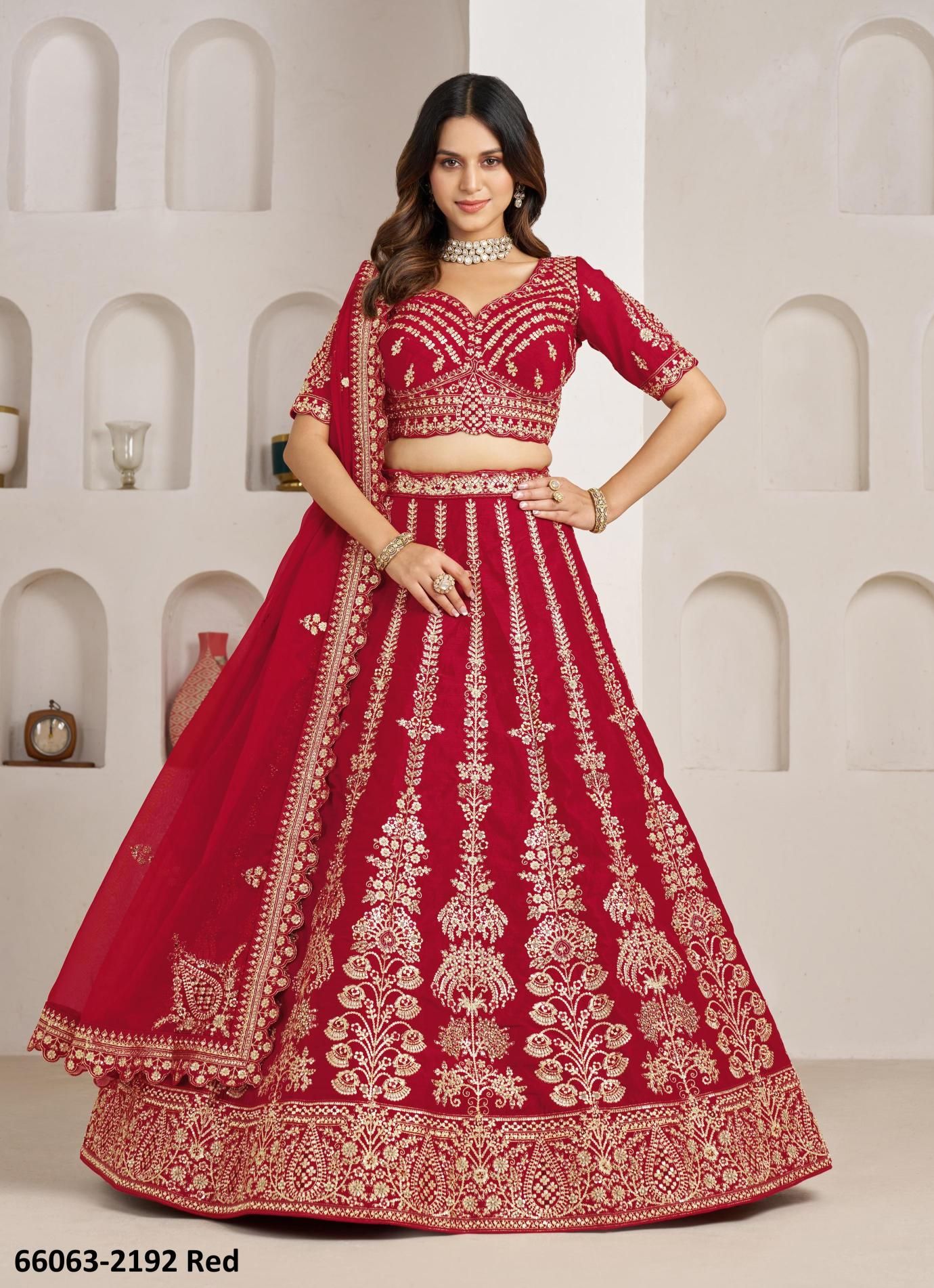 SERIES 2192 - Catalog # 66063 (Set of 3 Semi-Stitched Lehengas)