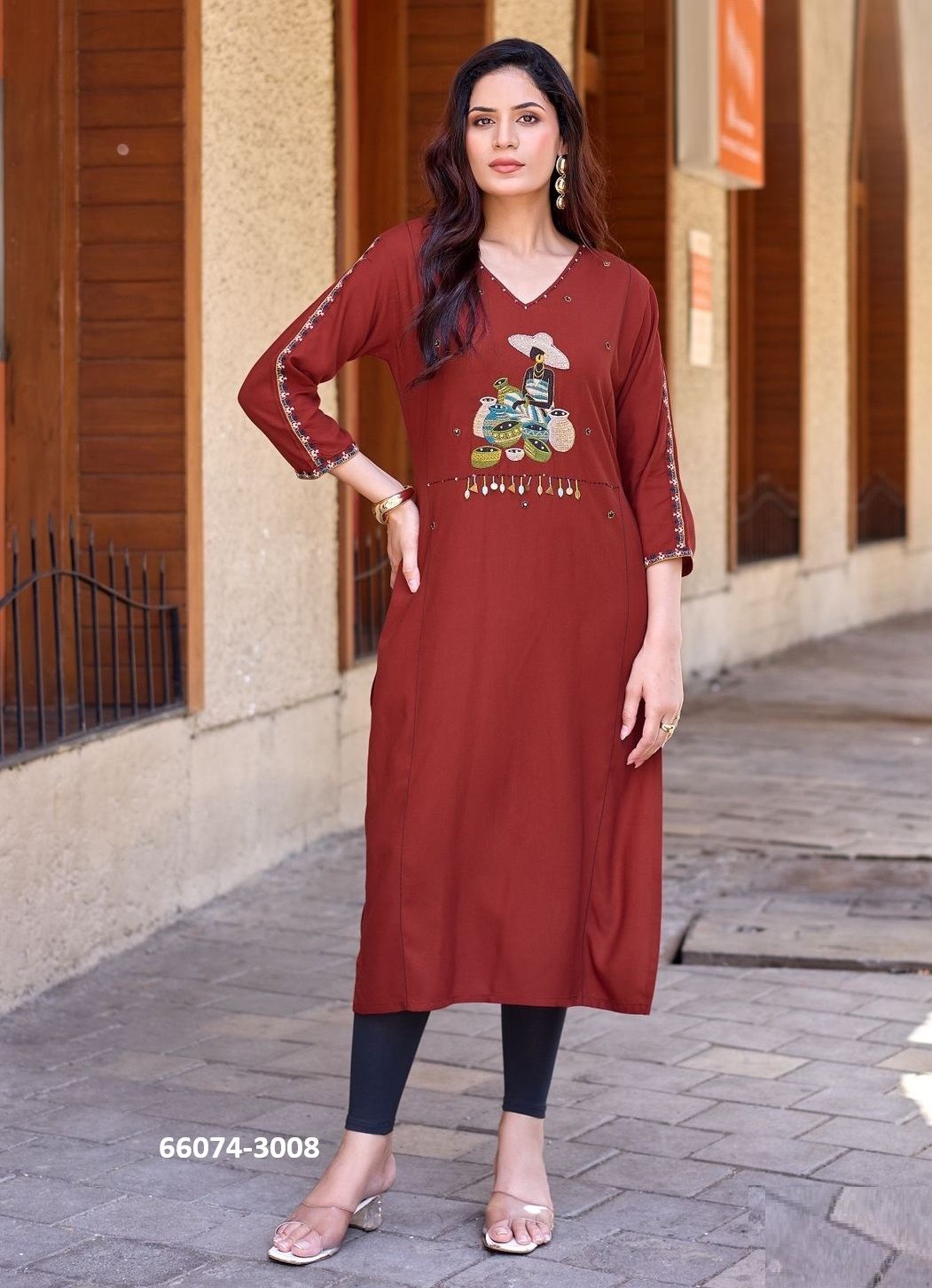 YASHVI 2 - Catalog # 66074 (Set of 6 Readymade Women's Kurtis / Tops)