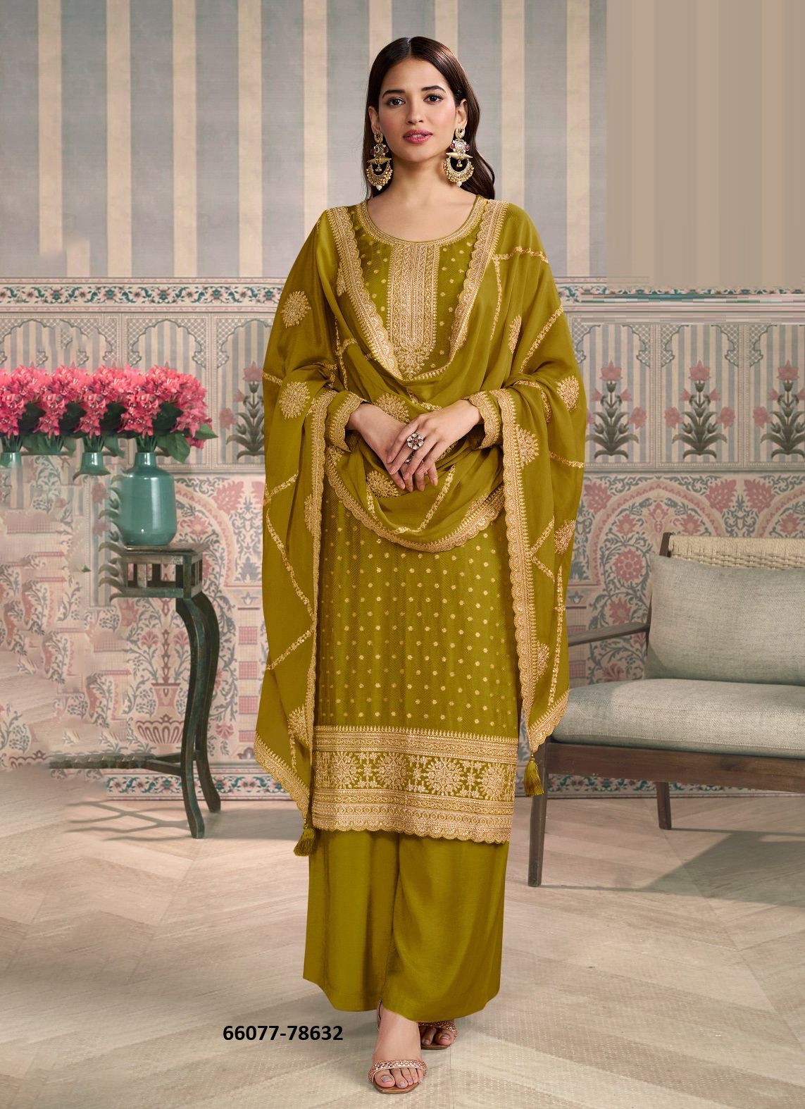 JASLEEN COLOR PLUS - Catalog # 66077 (Set of 4 Readymade Salwar Suits) JASLEEN COLOR PLUS - Catalog # 66077 (Set of 4 Readymade Salwar Suits)
