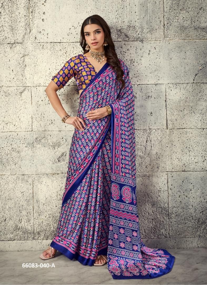 PURE AJRAKH 40 - Catalog # 66083 (Set of 6 Sarees) PURE AJRAKH 40 - Catalog # 66083 (Set of 6 Sarees)