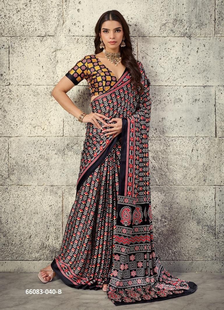 PURE AJRAKH 40 - Catalog # 66083 (Set of 6 Sarees) PURE AJRAKH 40 - Catalog # 66083 (Set of 6 Sarees)