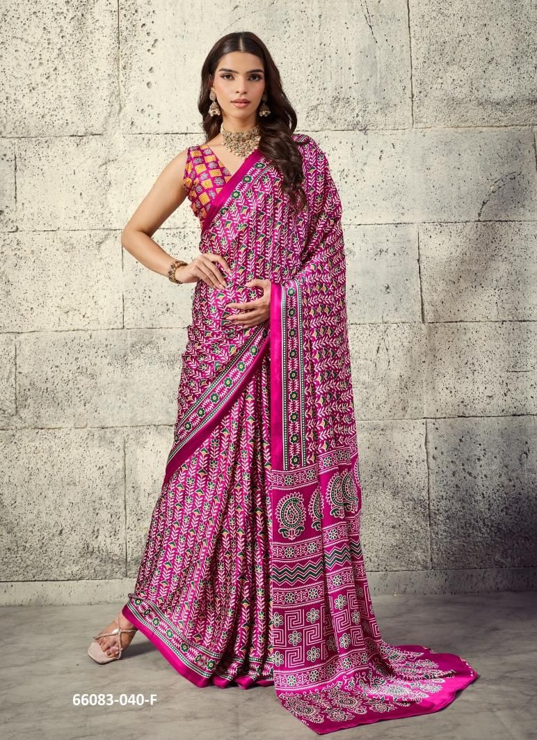PURE AJRAKH 40 - Catalog # 66083 (Set of 6 Sarees) PURE AJRAKH 40 - Catalog # 66083 (Set of 6 Sarees)