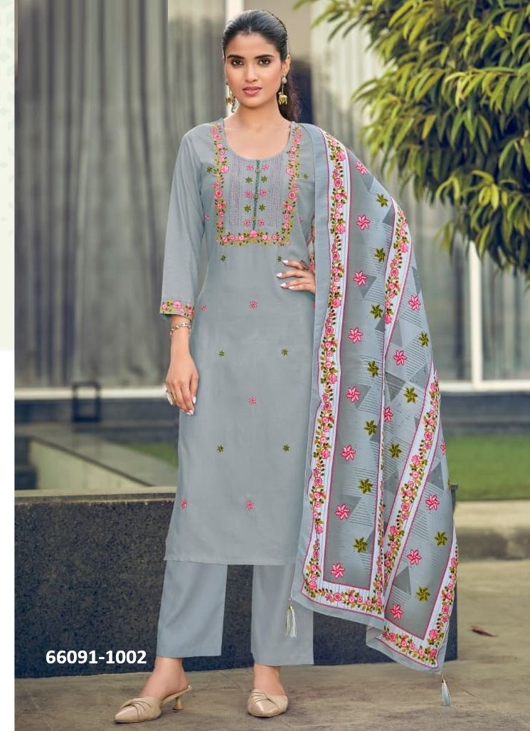 BAWREE - Catalog # 66091 (Set of 6 Readymade Salwar Suits)