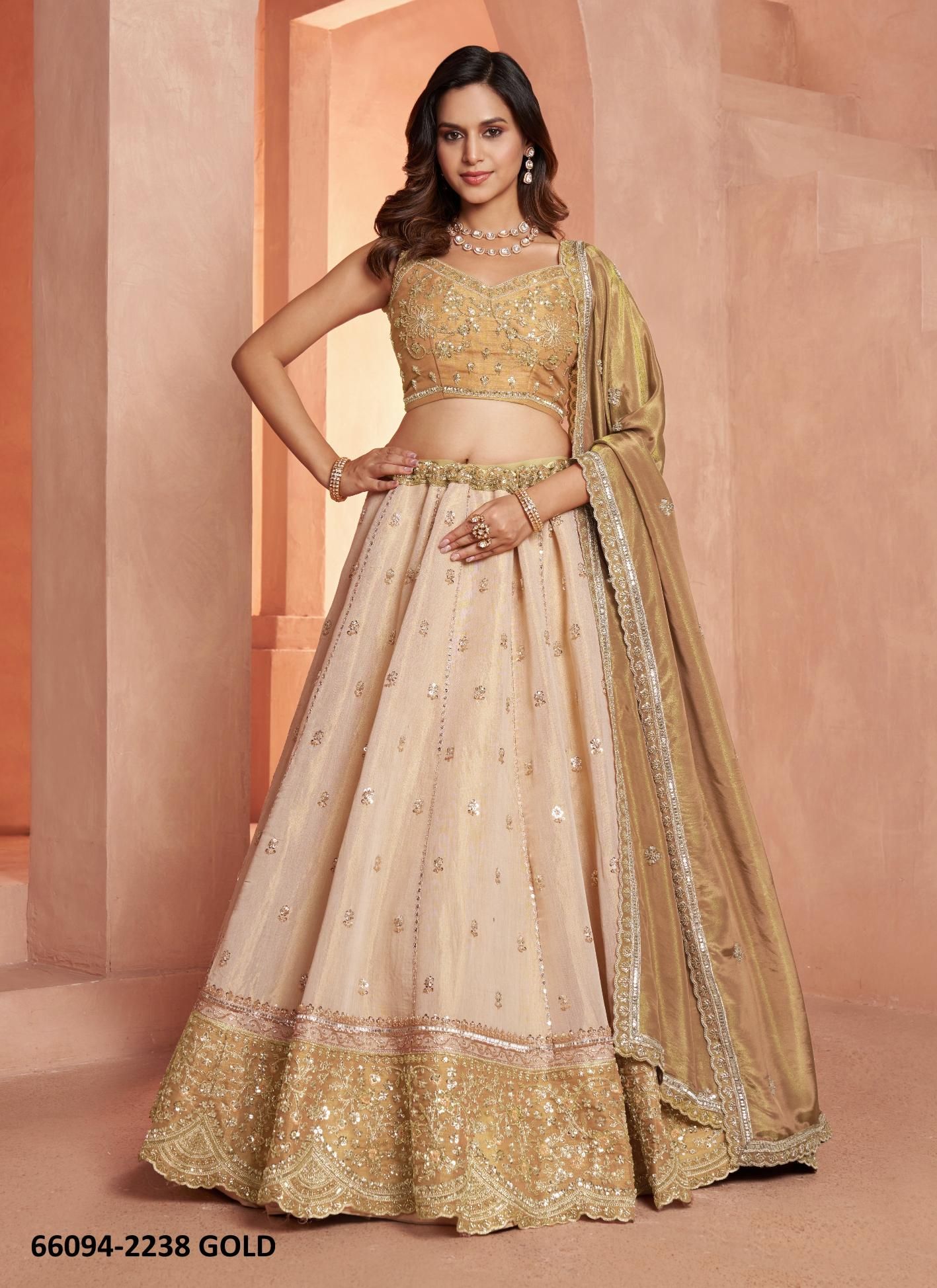SERIES 2238 - Catalog # 66094 (Set of 3 Semi-Stitched Lehengas) SERIES 2238 - Catalog # 66094 (Set of 3 Semi-Stitched Lehengas)