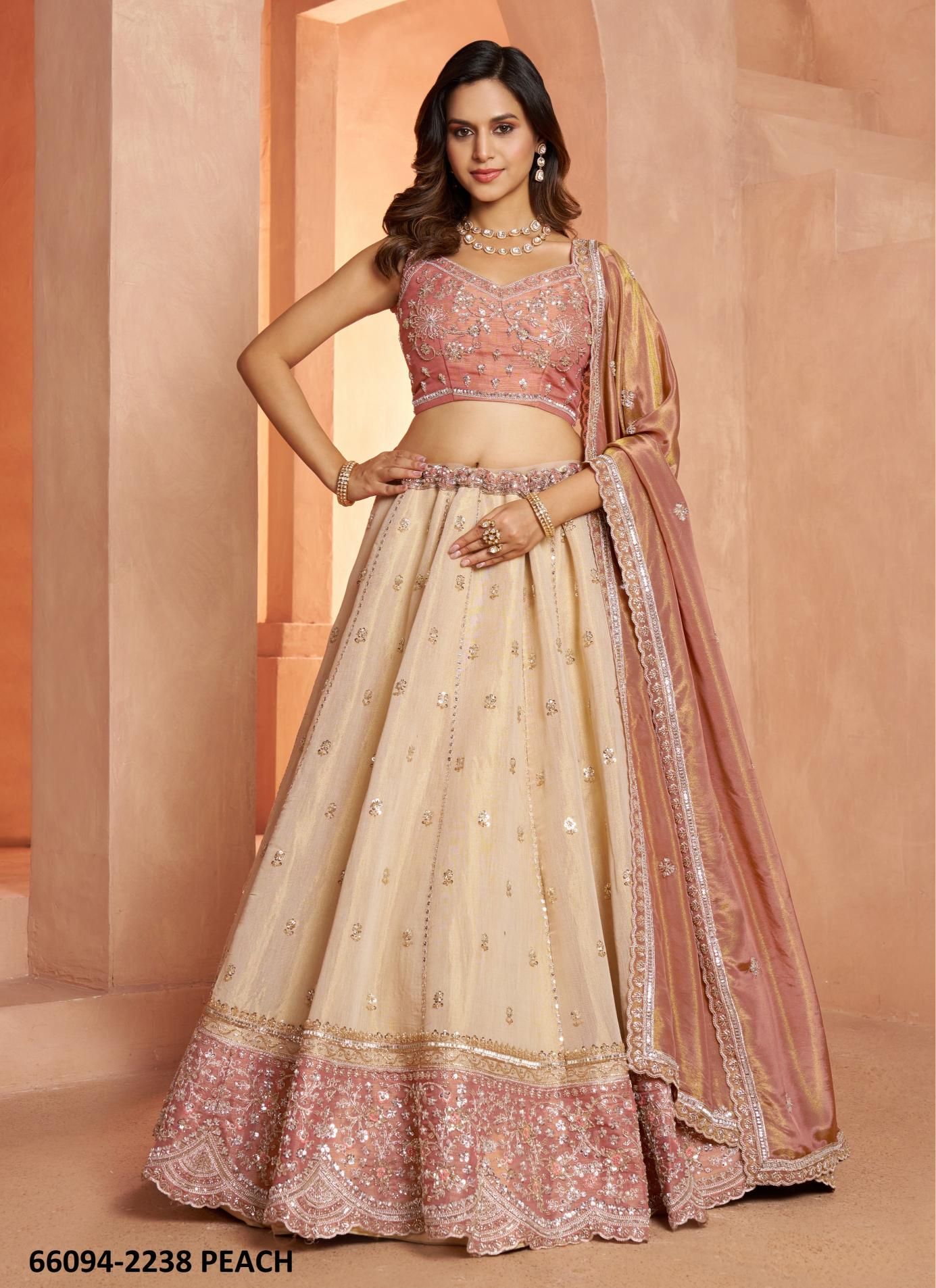SERIES 2238 - Catalog # 66094 (Set of 3 Semi-Stitched Lehengas) SERIES 2238 - Catalog # 66094 (Set of 3 Semi-Stitched Lehengas)