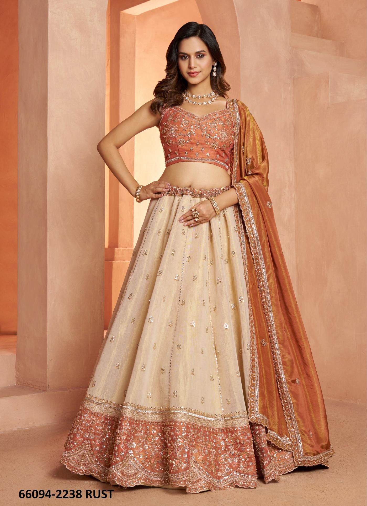 SERIES 2238 - Catalog # 66094 (Set of 3 Semi-Stitched Lehengas) SERIES 2238 - Catalog # 66094 (Set of 3 Semi-Stitched Lehengas)
