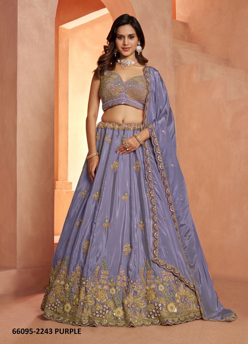 SERIES 2243 - Catalog # 66095 (Set of 2 Semi-Stitched Lehengas)
