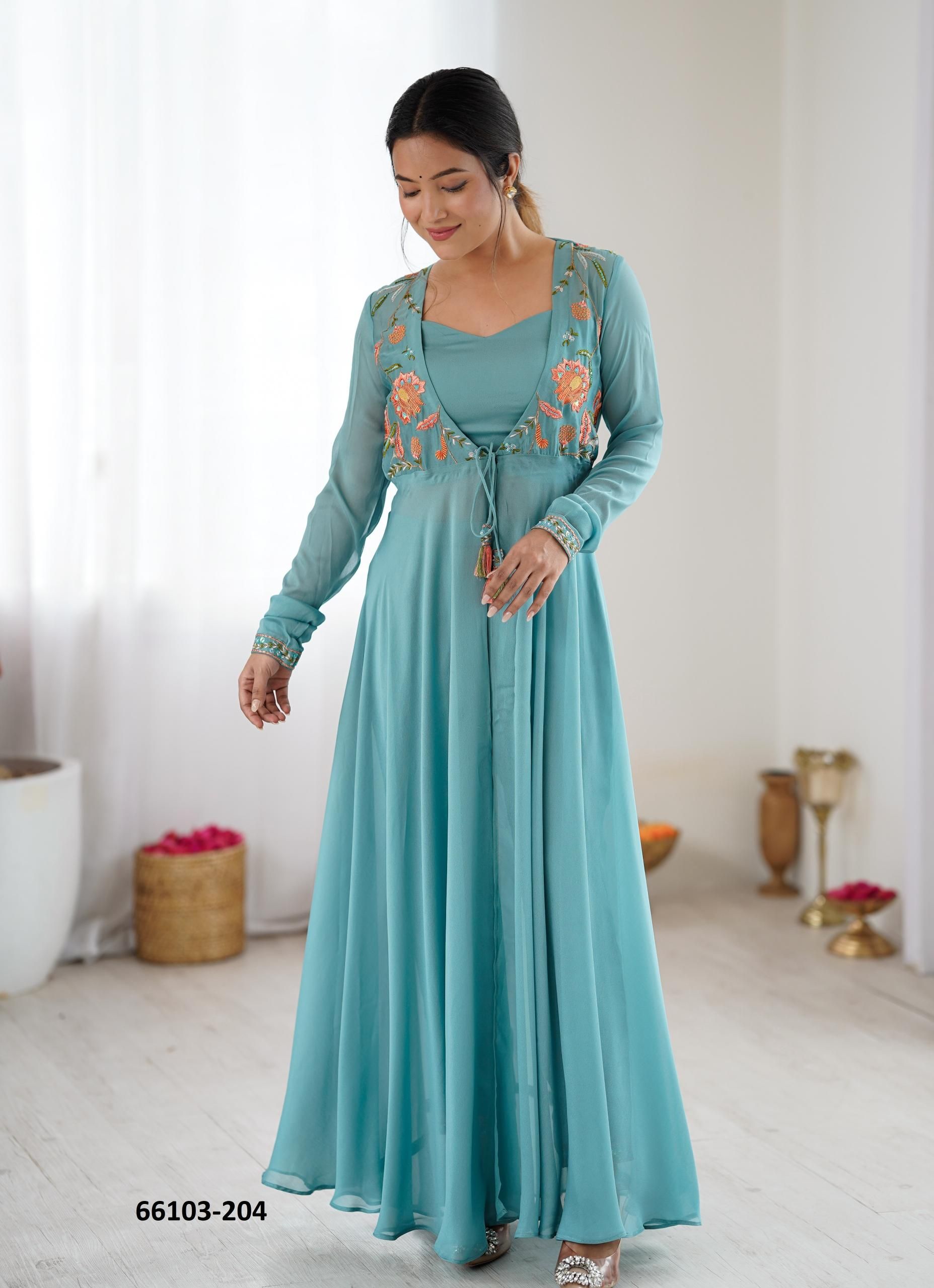 SUMMER BLISS X ARTI CHAUHAN - Catalog # 66103 (Set of 6 Indo-Western Outfits) SUMMER BLISS X ARTI CHAUHAN - Catalog # 66103 (Set of 6 Indo-Western Outfits)