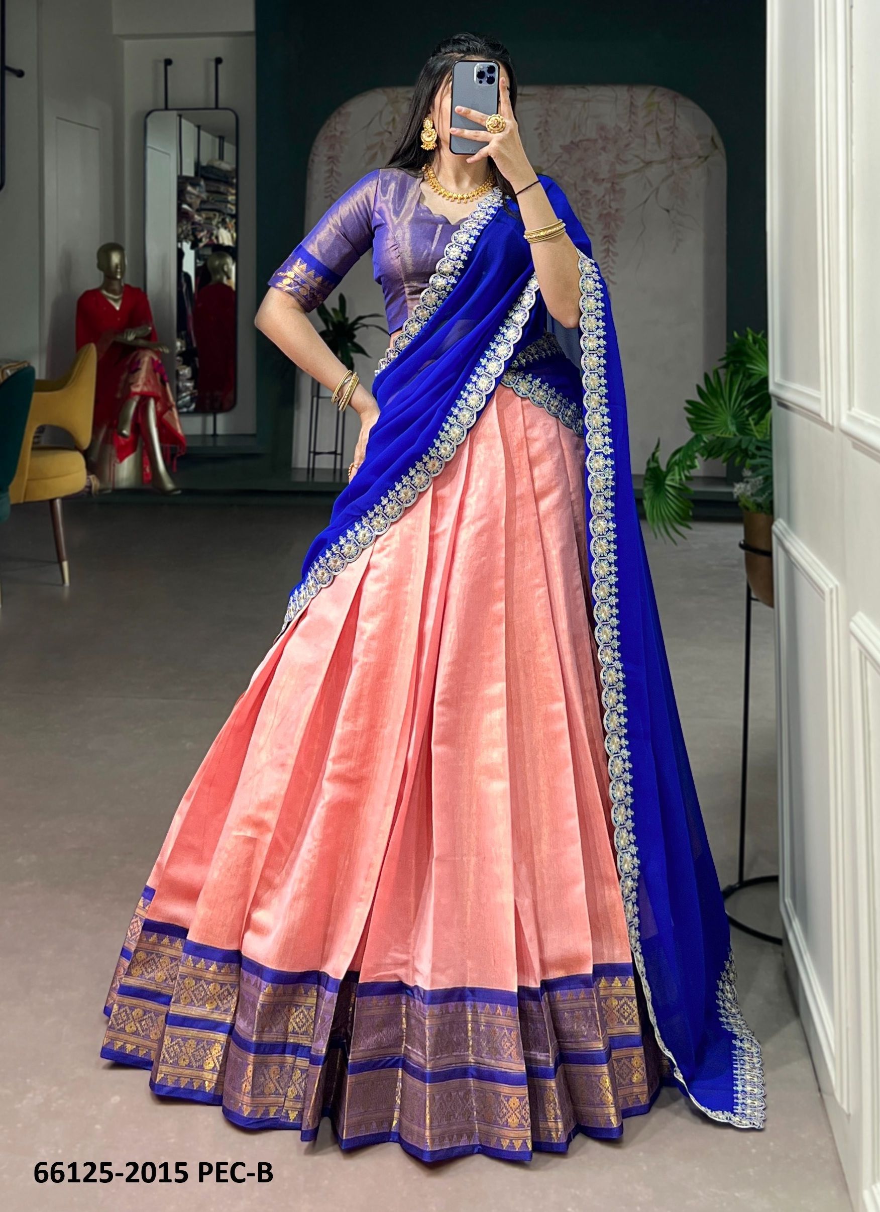 SERIES 2015 - Catalog # 66125 (Set of 2 Semi-Stitched Lehengas)