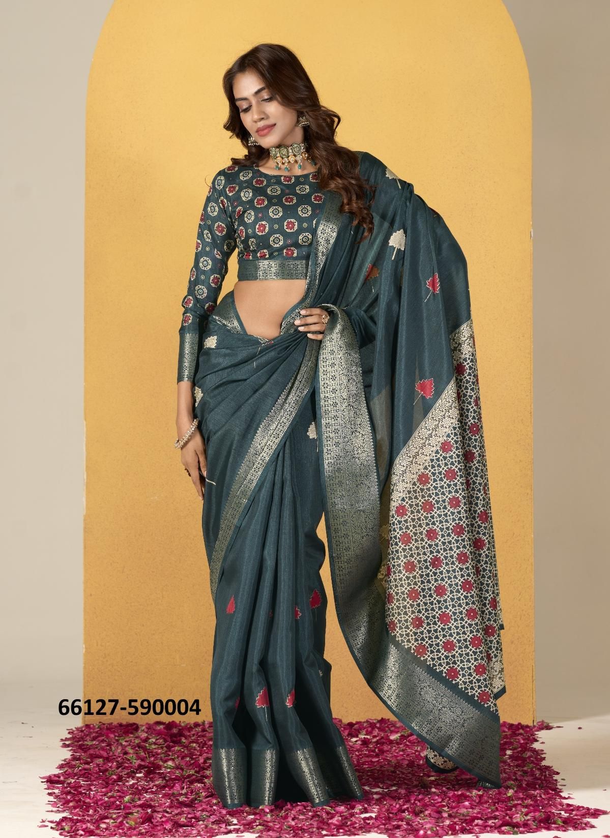 CHOCOLATE - Catalog # 66127 (Set of 6 Sarees) CHOCOLATE - Catalog # 66127 (Set of 6 Sarees)