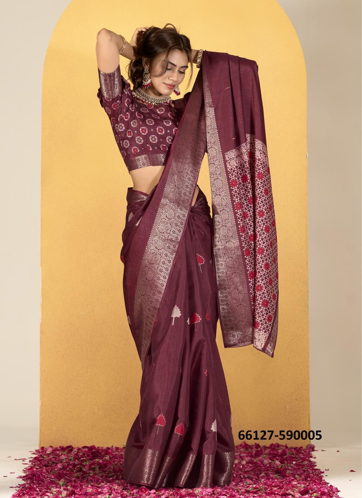 CHOCOLATE - Catalog # 66127 (Set of 6 Sarees) CHOCOLATE - Catalog # 66127 (Set of 6 Sarees)