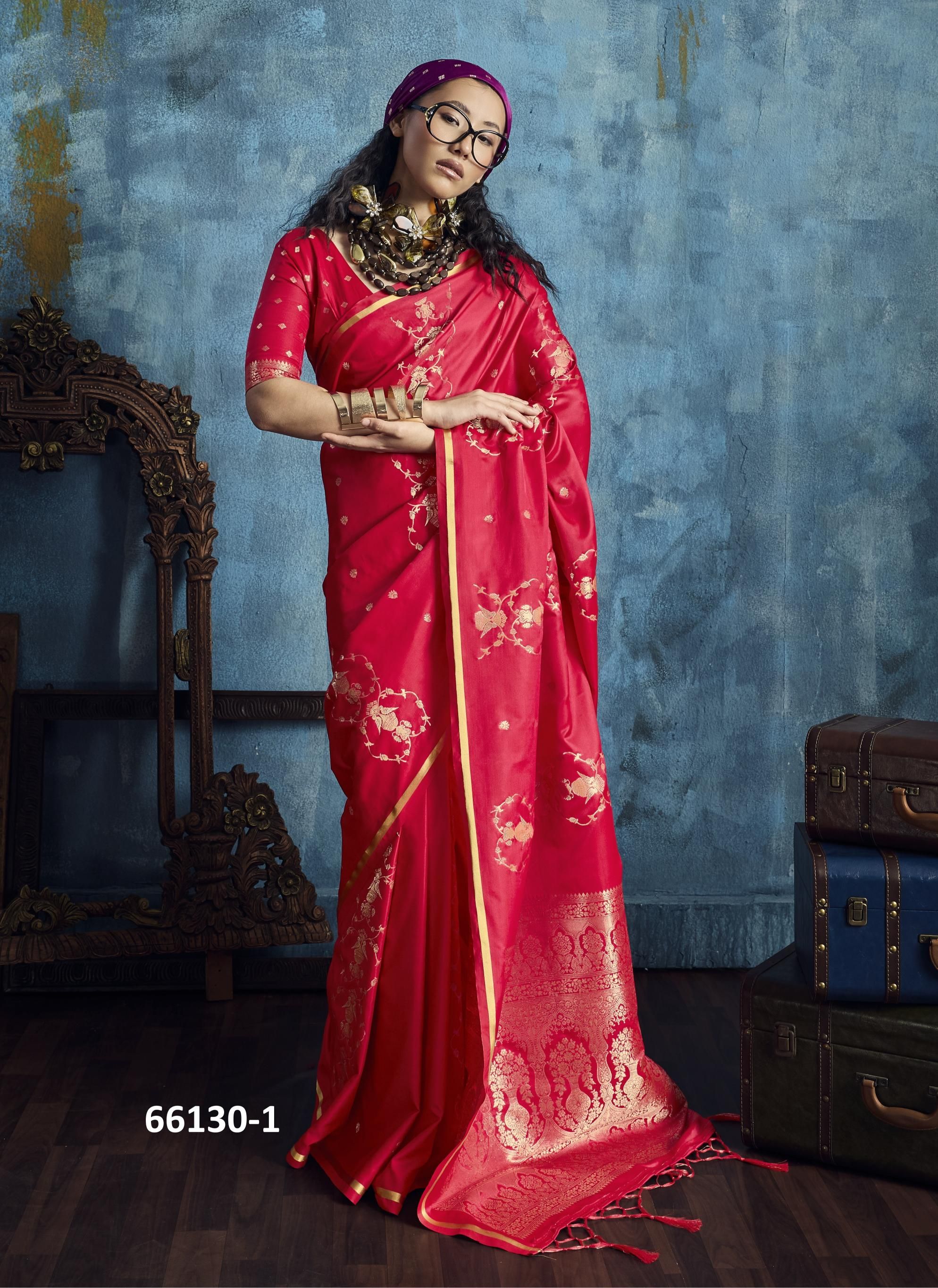 KANTHKALA SAPPHIRE - Catalog # 66130 (Set of 6 Sarees) KANTHKALA SAPPHIRE - Catalog # 66130 (Set of 6 Sarees)