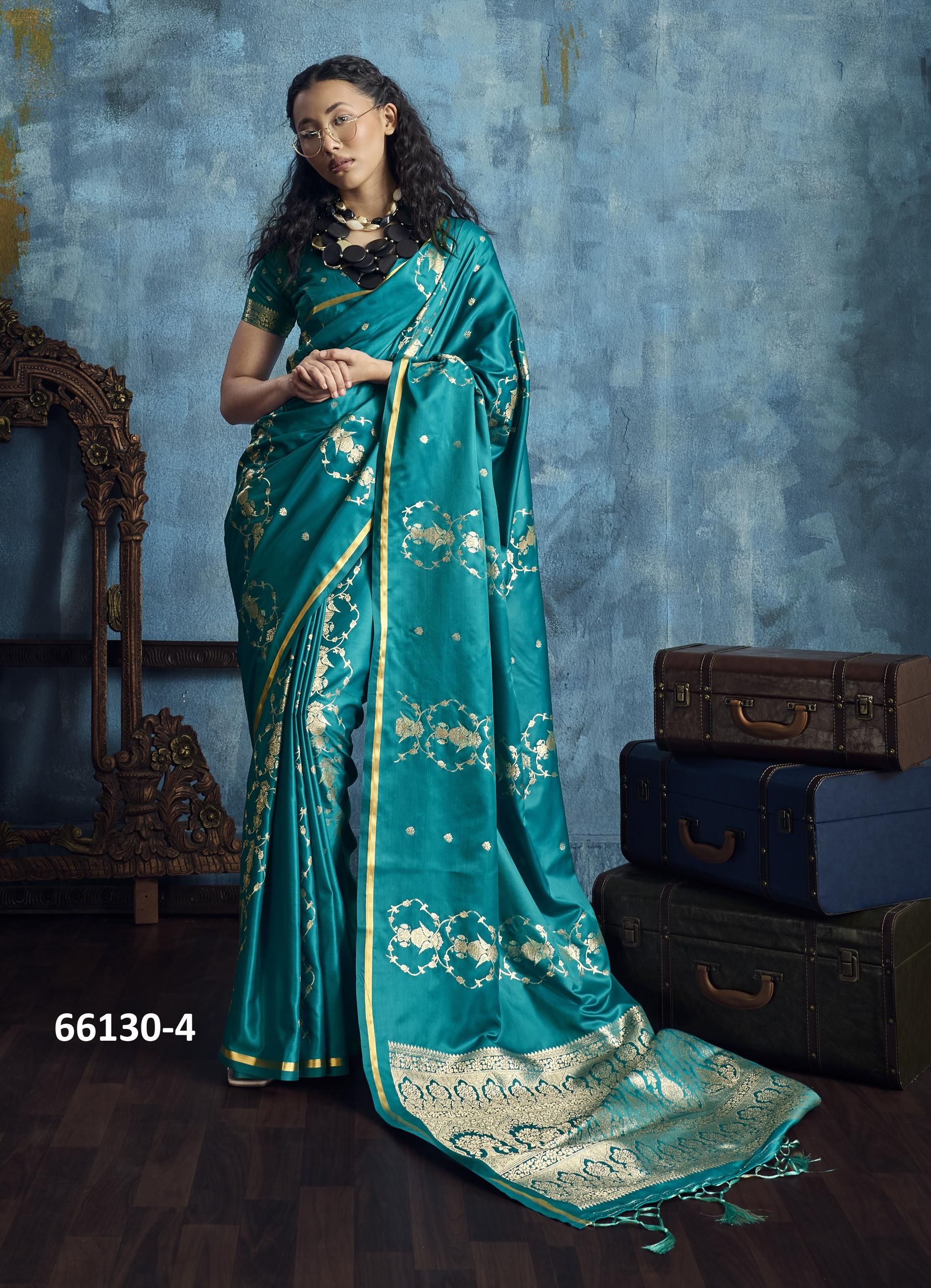 KANTHKALA SAPPHIRE - Catalog # 66130 (Set of 6 Sarees) KANTHKALA SAPPHIRE - Catalog # 66130 (Set of 6 Sarees)