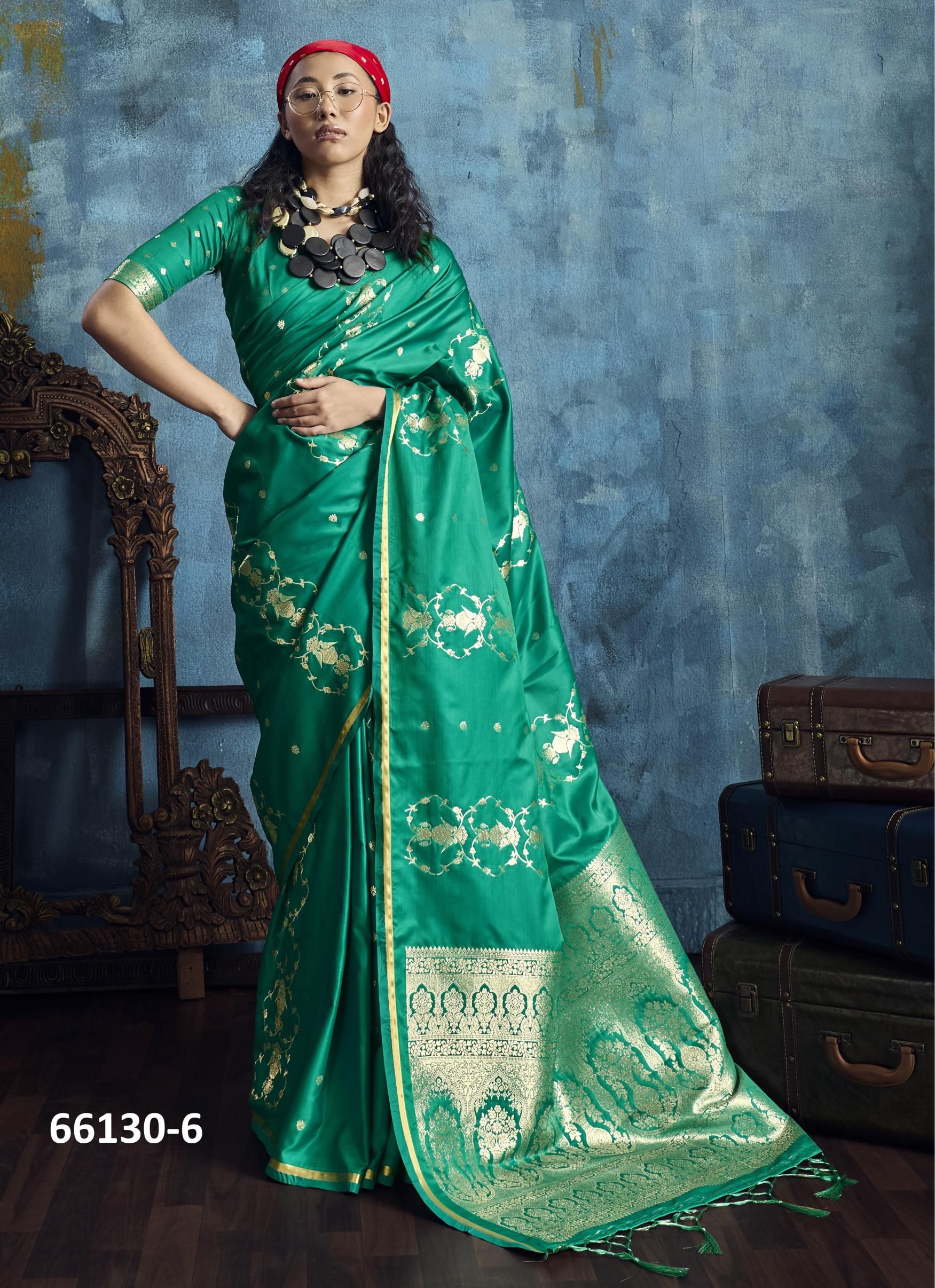 KANTHKALA SAPPHIRE - Catalog # 66130 (Set of 6 Sarees) KANTHKALA SAPPHIRE - Catalog # 66130 (Set of 6 Sarees)