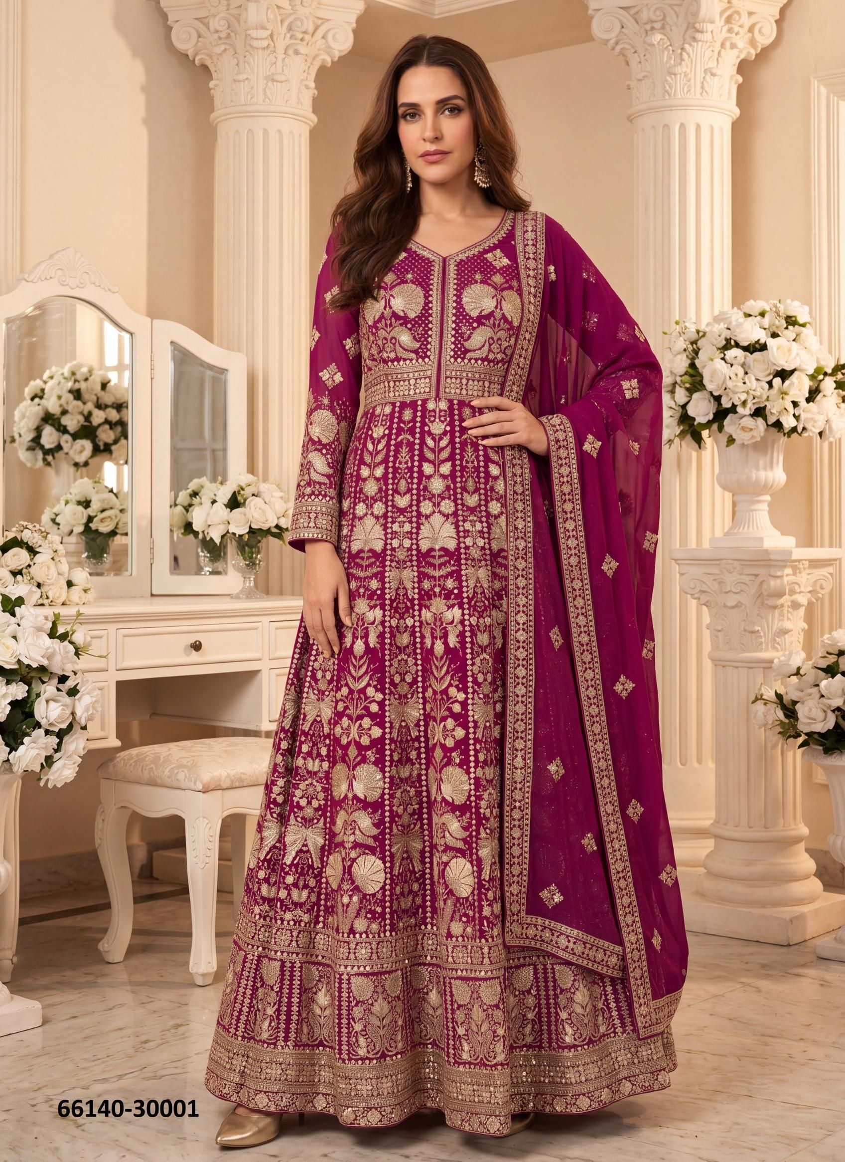 AAHIRA - Catalog # 66140 (Set of 4 Readymade Gowns) AAHIRA - Catalog # 66140 (Set of 4 Readymade Gowns)