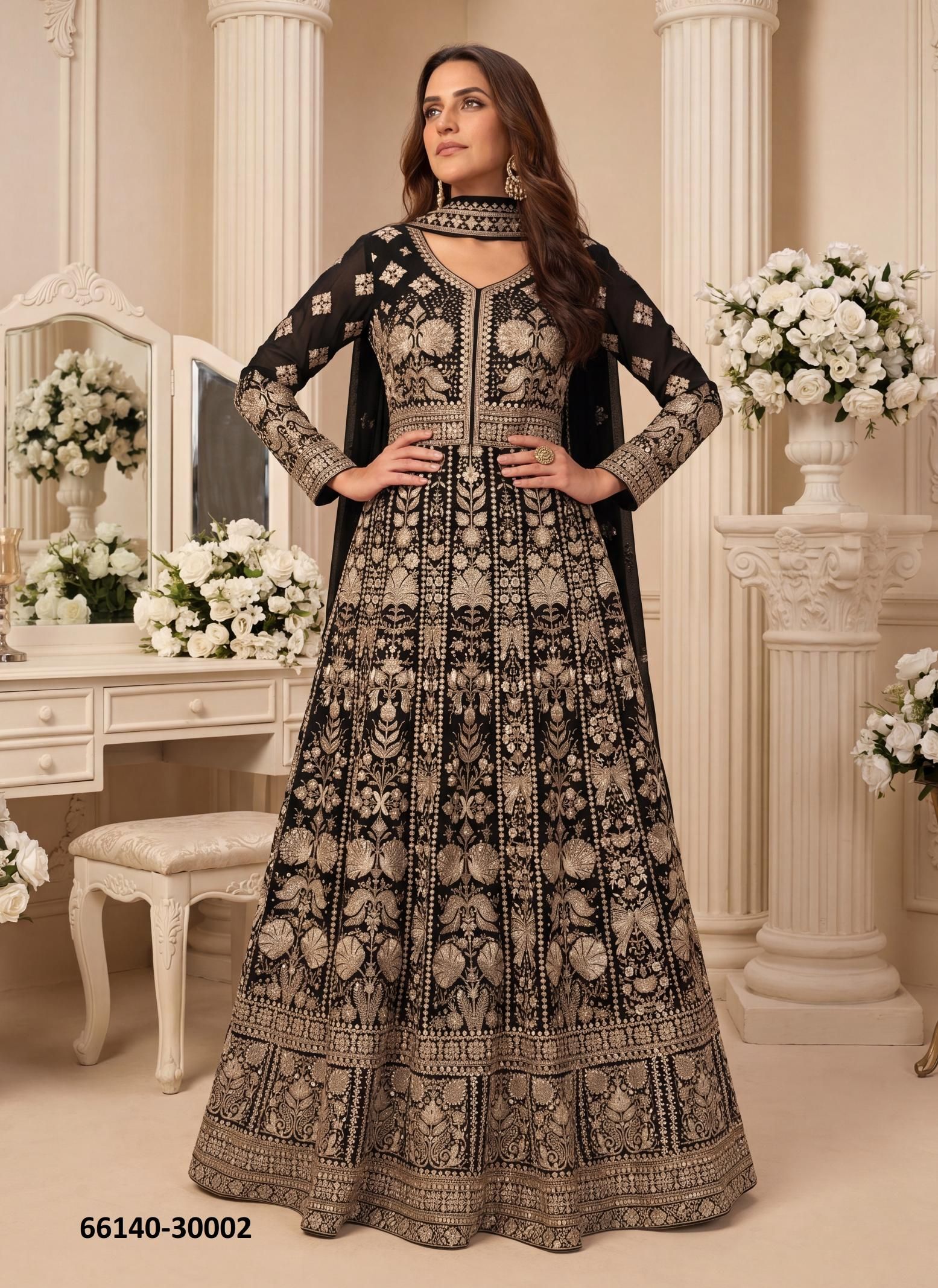 AAHIRA - Catalog # 66140 (Set of 4 Readymade Gowns) AAHIRA - Catalog # 66140 (Set of 4 Readymade Gowns)