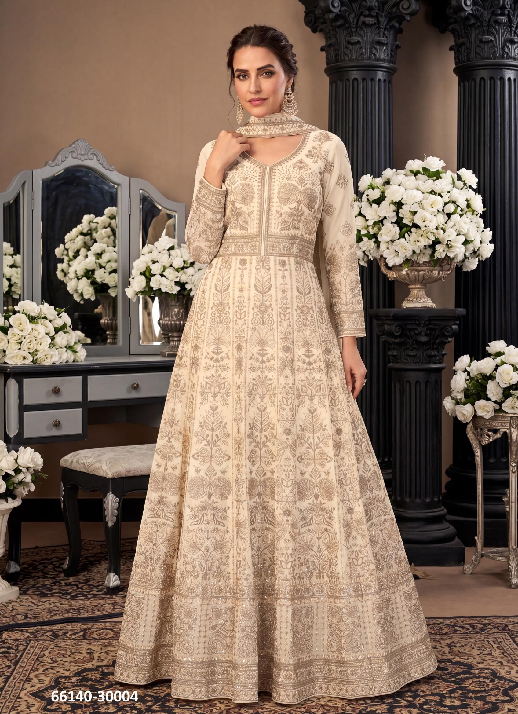 AAHIRA - Catalog # 66140 (Set of 4 Readymade Gowns) AAHIRA - Catalog # 66140 (Set of 4 Readymade Gowns)