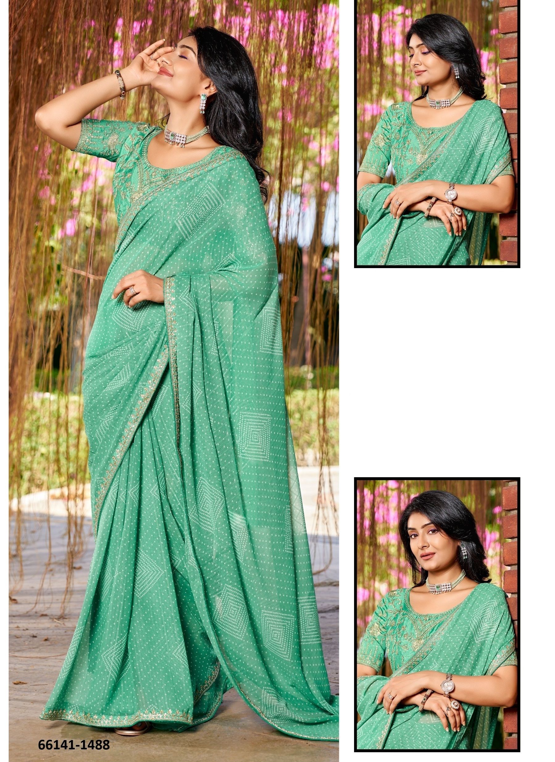 BANDHANI - Catalog # 66141 (Set of 8 Sarees) BANDHANI - Catalog # 66141 (Set of 8 Sarees)