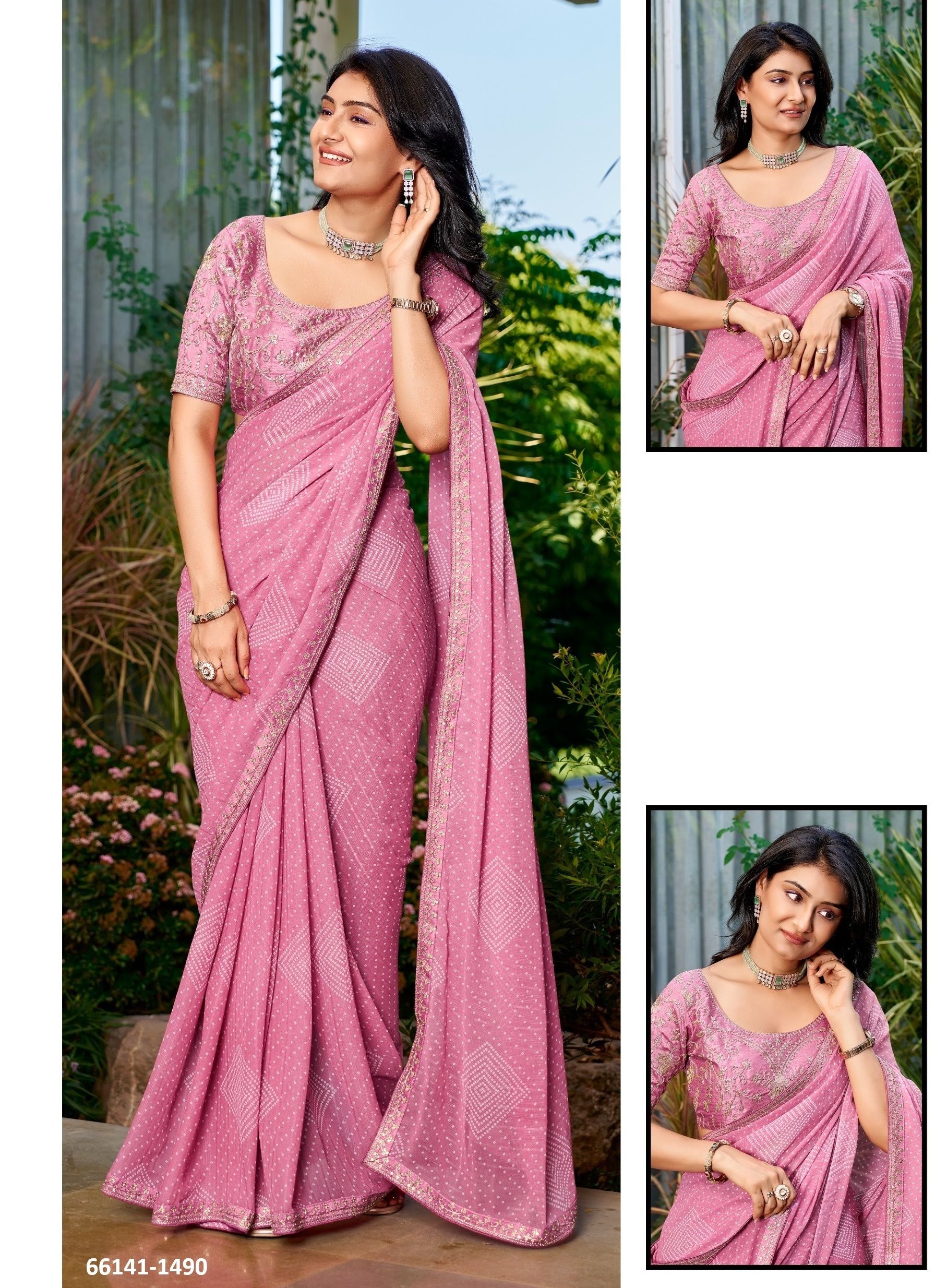 BANDHANI - Catalog # 66141 (Set of 8 Sarees) BANDHANI - Catalog # 66141 (Set of 8 Sarees)
