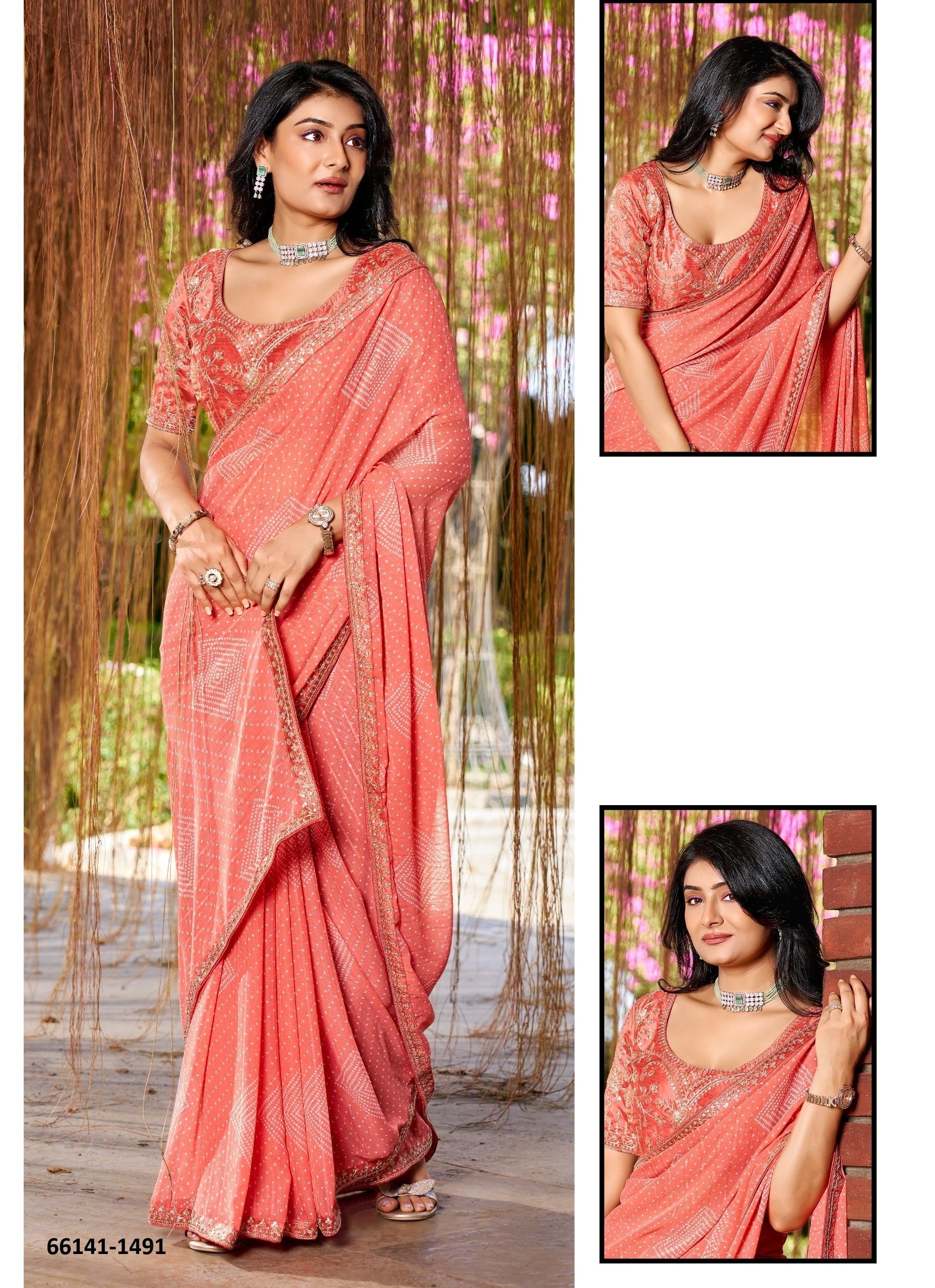 BANDHANI - Catalog # 66141 (Set of 8 Sarees) BANDHANI - Catalog # 66141 (Set of 8 Sarees)