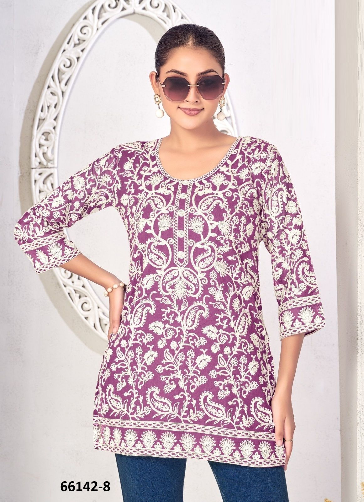 YASHIKA 2 - Catalog # 66142 (Set of 4 SIZE-SETS [Readymade Women's Kurtis / Tops])