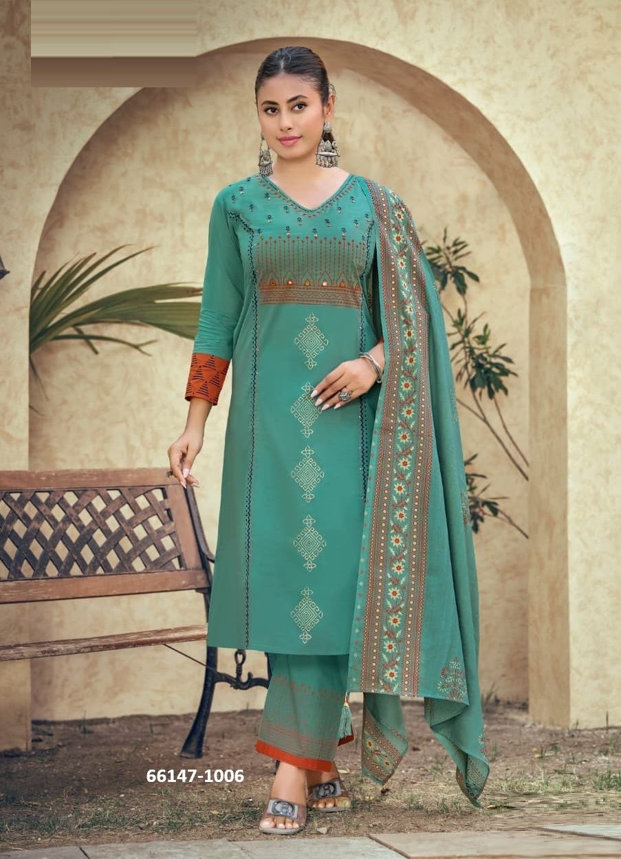 KANIKA - Catalog # 66147 (Set of 6 Readymade Salwar Suits) KANIKA - Catalog # 66147 (Set of 6 Readymade Salwar Suits)