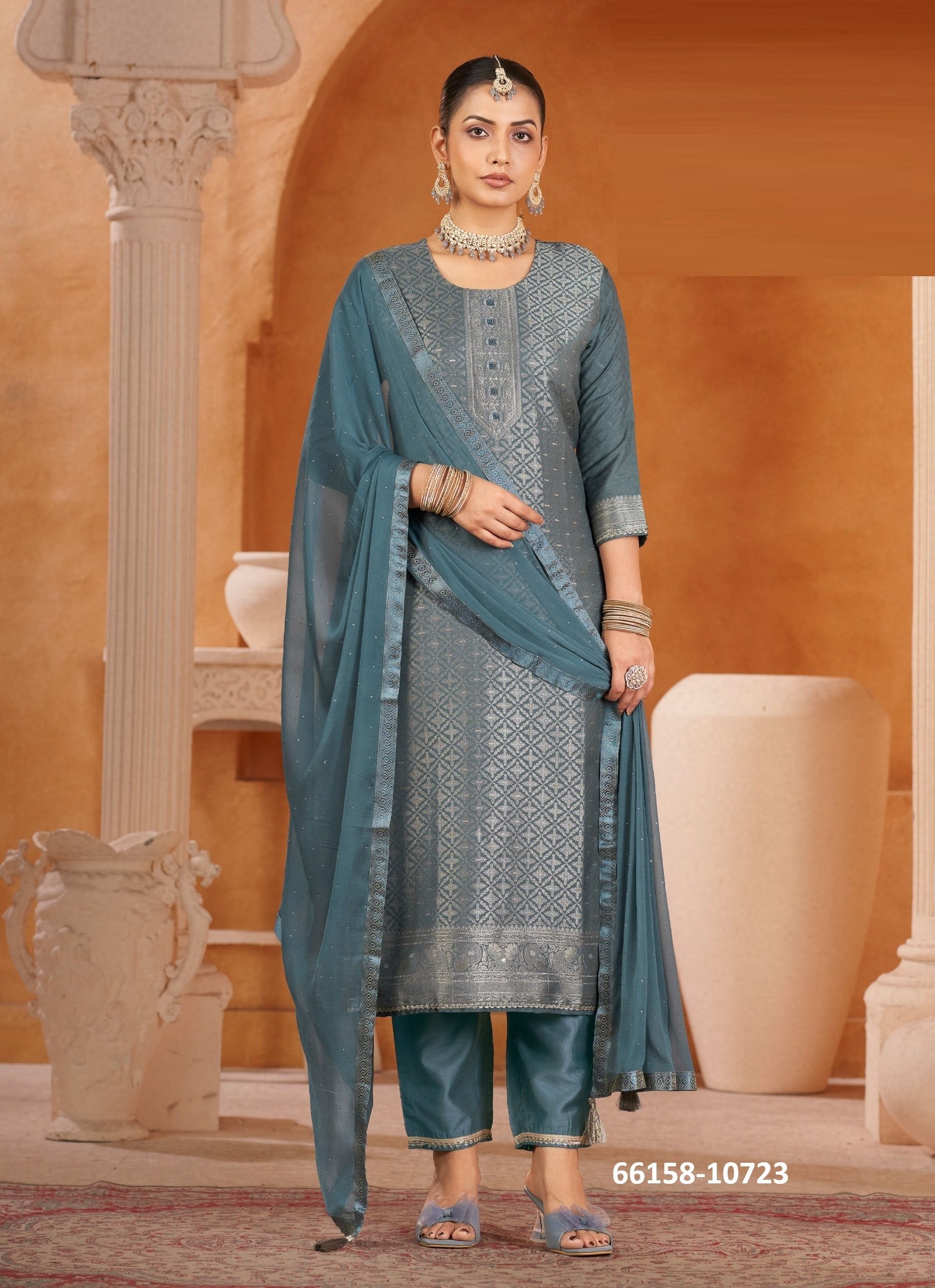 RUSHIKA - Catalog # 66158 (Set of 4 Readymade Salwar Suits)