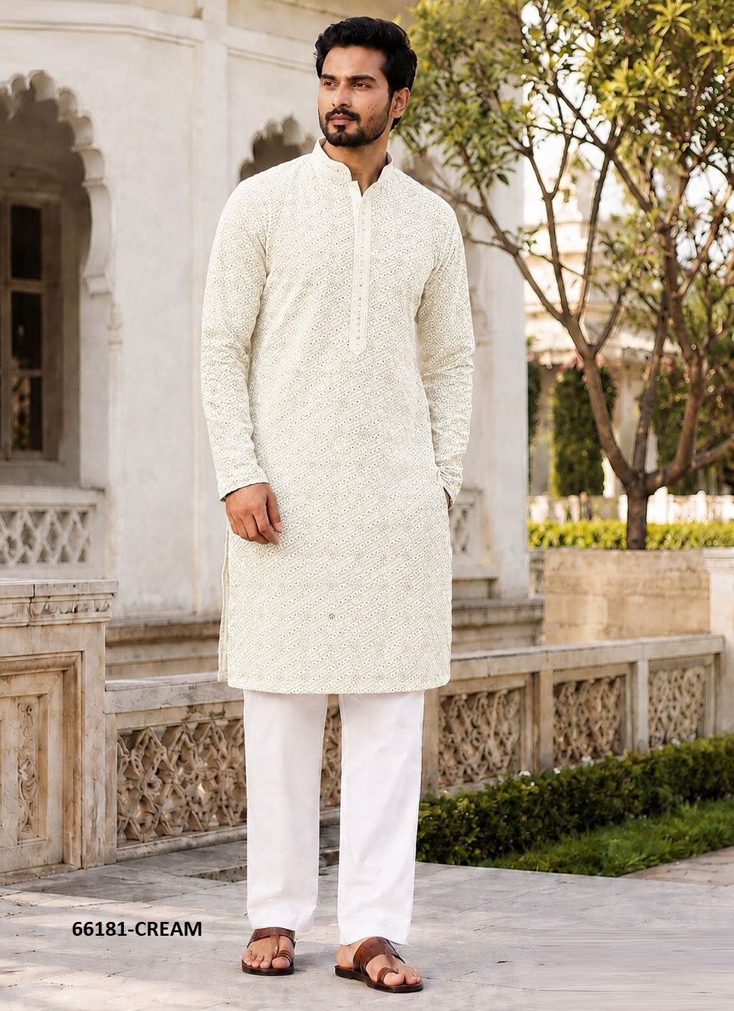 MANYAVAR CHIKANKARI - Catalog # 66181 (Set of 6 Men's Ethnic Wear) MANYAVAR CHIKANKARI - Catalog # 66181 (Set of 6 Men's Ethnic Wear)