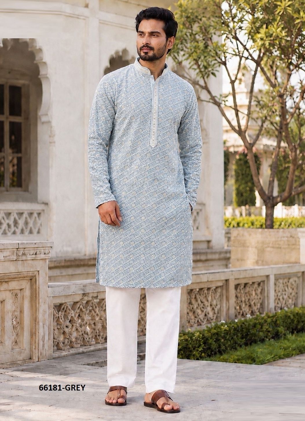 MANYAVAR CHIKANKARI - Catalog # 66181 (Set of 6 Men's Ethnic Wear) MANYAVAR CHIKANKARI - Catalog # 66181 (Set of 6 Men's Ethnic Wear)