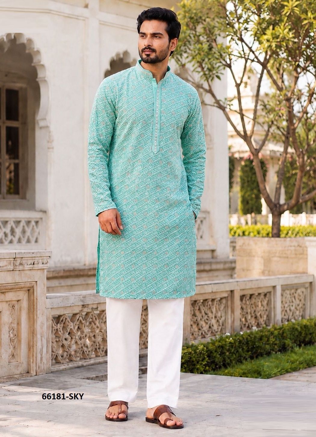MANYAVAR CHIKANKARI - Catalog # 66181 (Set of 6 Men's Ethnic Wear) MANYAVAR CHIKANKARI - Catalog # 66181 (Set of 6 Men's Ethnic Wear)