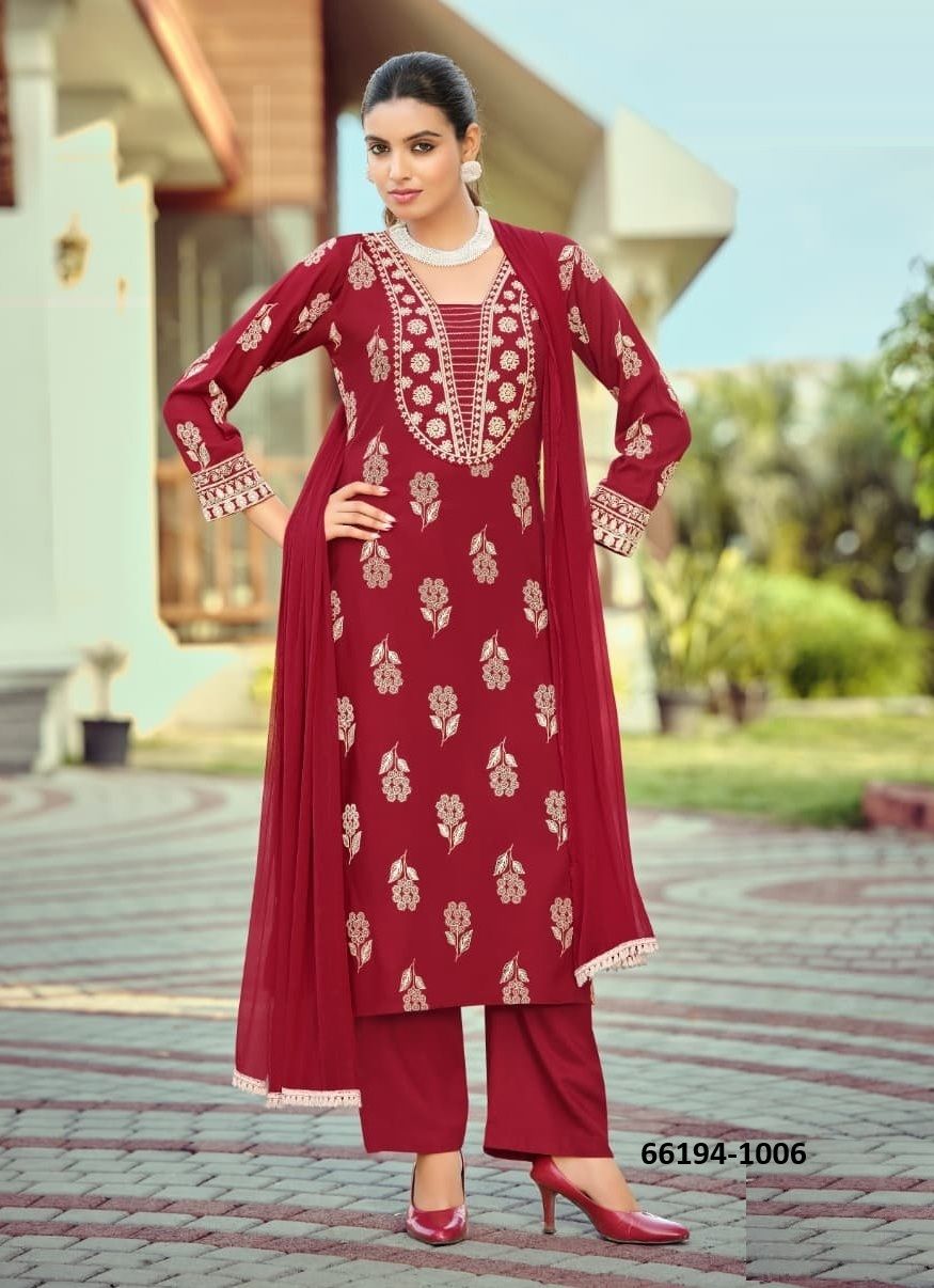 NANDINI - Catalog # 66194 (Set of 6 Readymade Salwar Suits) NANDINI - Catalog # 66194 (Set of 6 Readymade Salwar Suits)