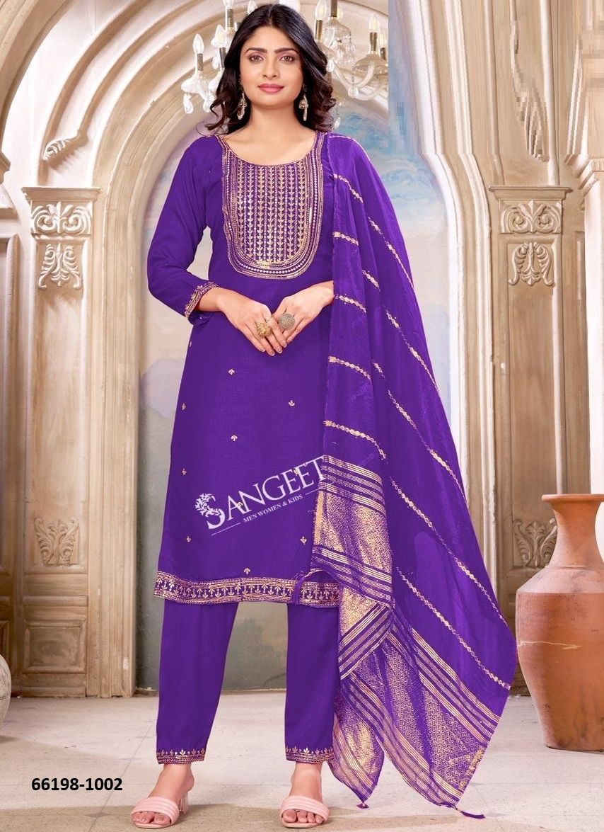 DEVIKA 1 - Catalog # 66198 (Set of 7 Readymade Salwar Suits)
