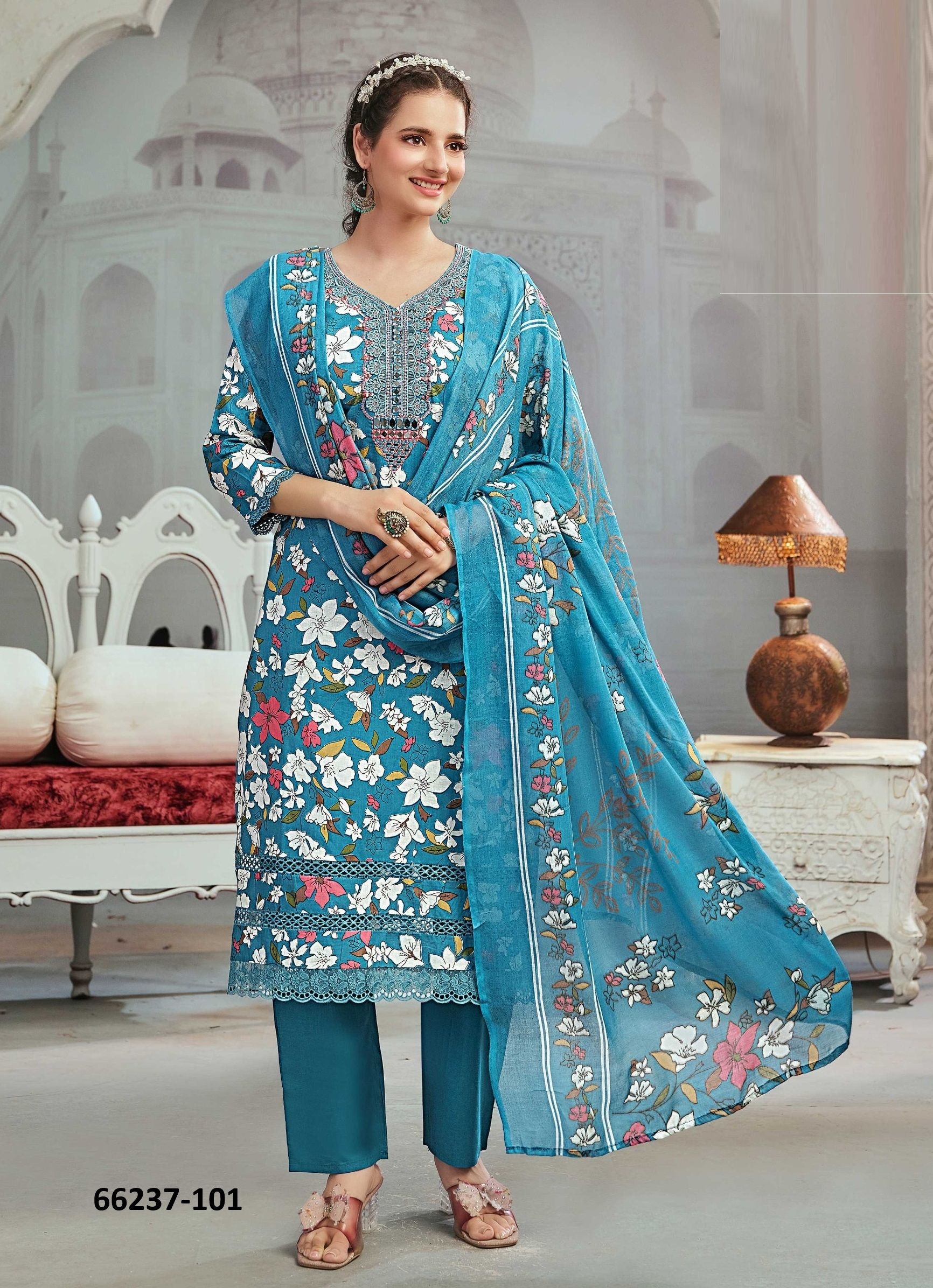 COTTON CROWN - Catalog # 66237 (Set of 6 Readymade Salwar Suits) COTTON CROWN - Catalog # 66237 (Set of 6 Readymade Salwar Suits)