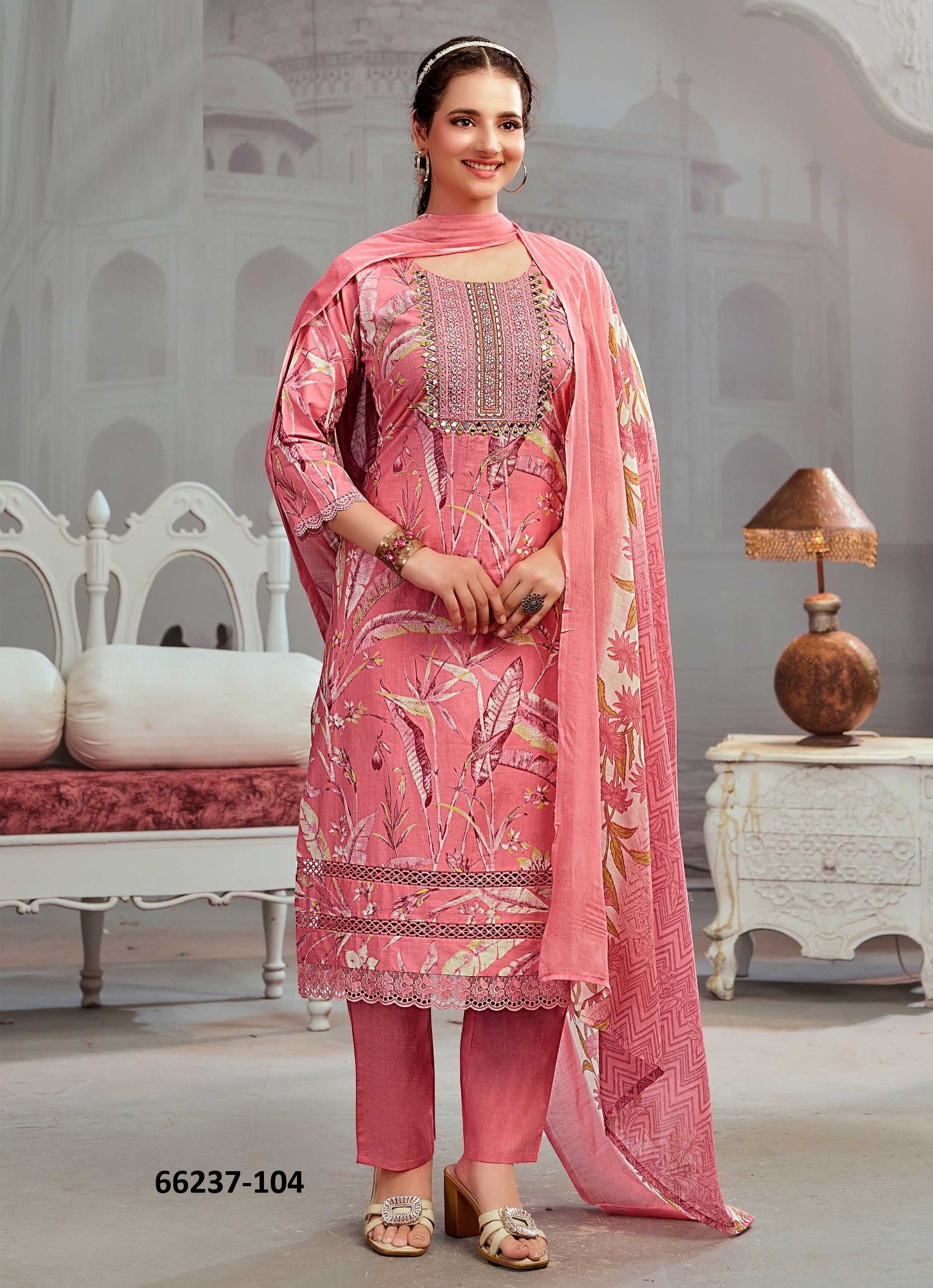 COTTON CROWN - Catalog # 66237 (Set of 6 Readymade Salwar Suits) COTTON CROWN - Catalog # 66237 (Set of 6 Readymade Salwar Suits)