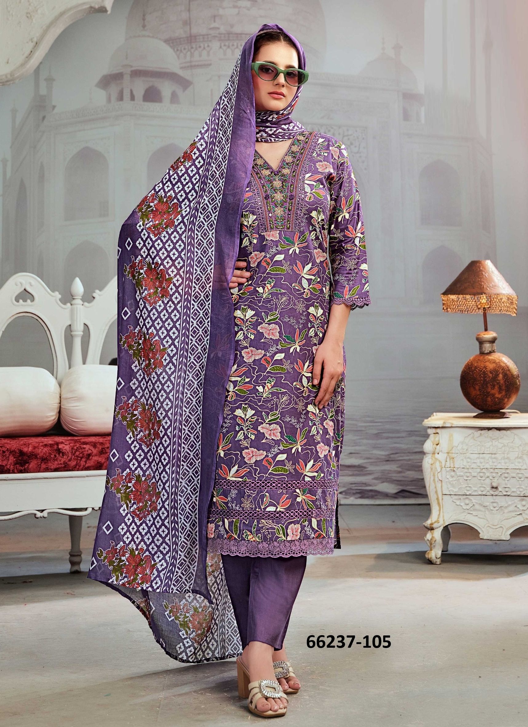 COTTON CROWN - Catalog # 66237 (Set of 6 Readymade Salwar Suits) COTTON CROWN - Catalog # 66237 (Set of 6 Readymade Salwar Suits)